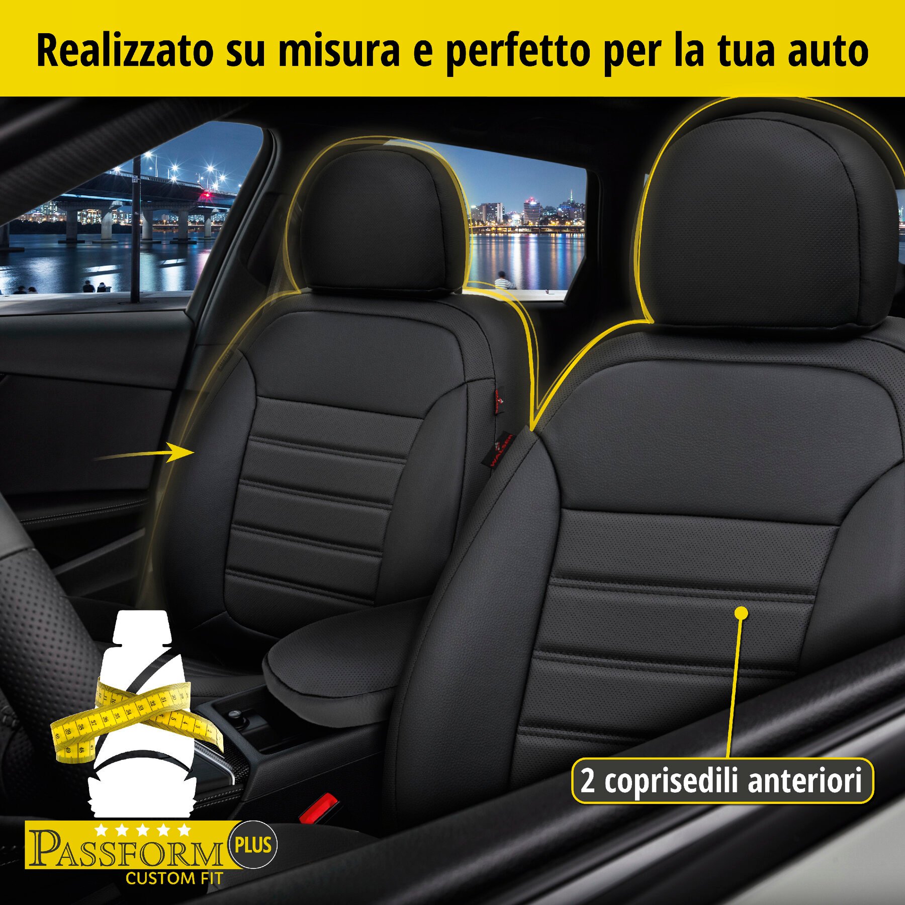 Coprisedili Robusto per Renault Clio IV (BH) 11/2012-Oggi, 2 coprisedili per sedili normali