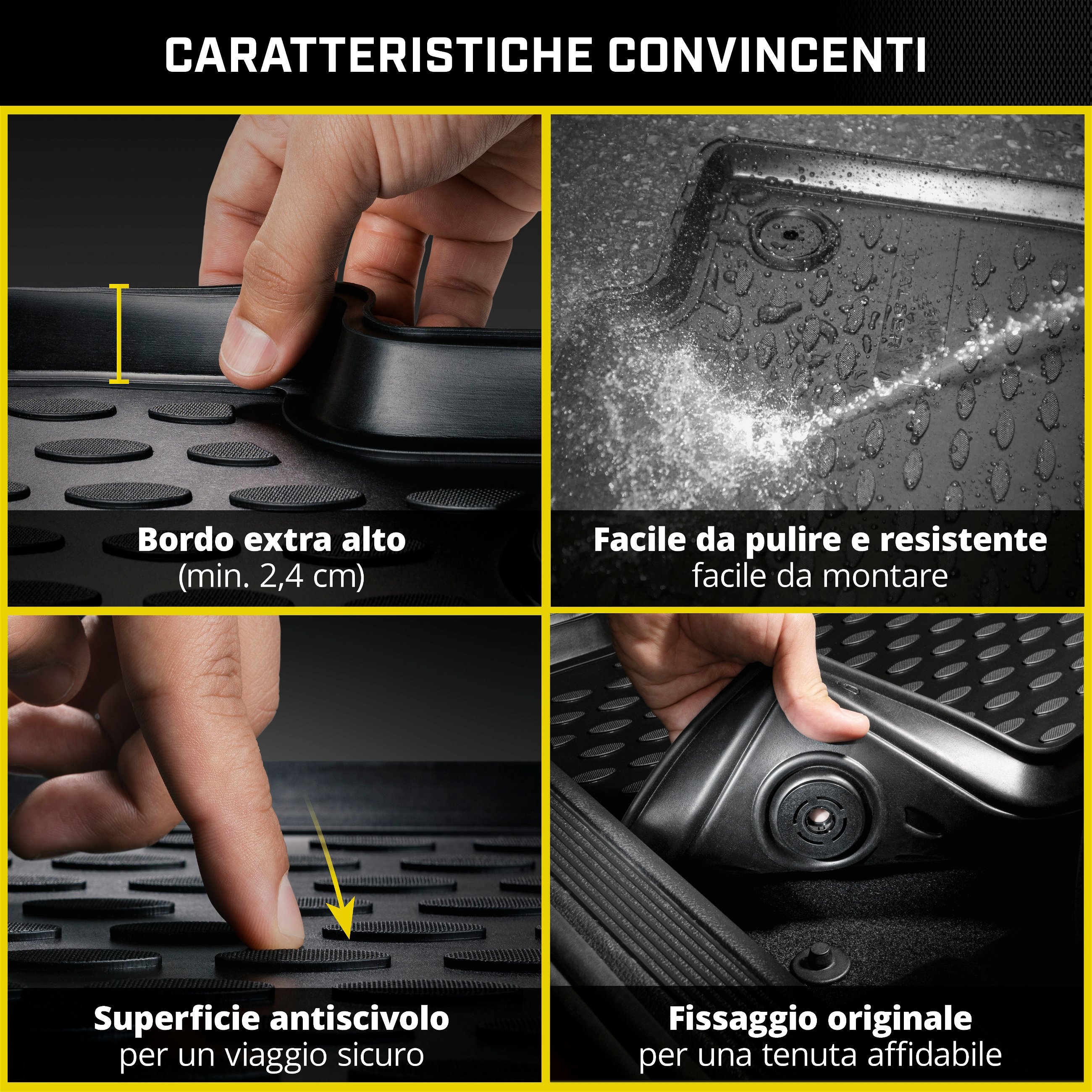 Tappetini in gomma per auto su misura XTR per Audi Q5, 11/2008 - 12/2017