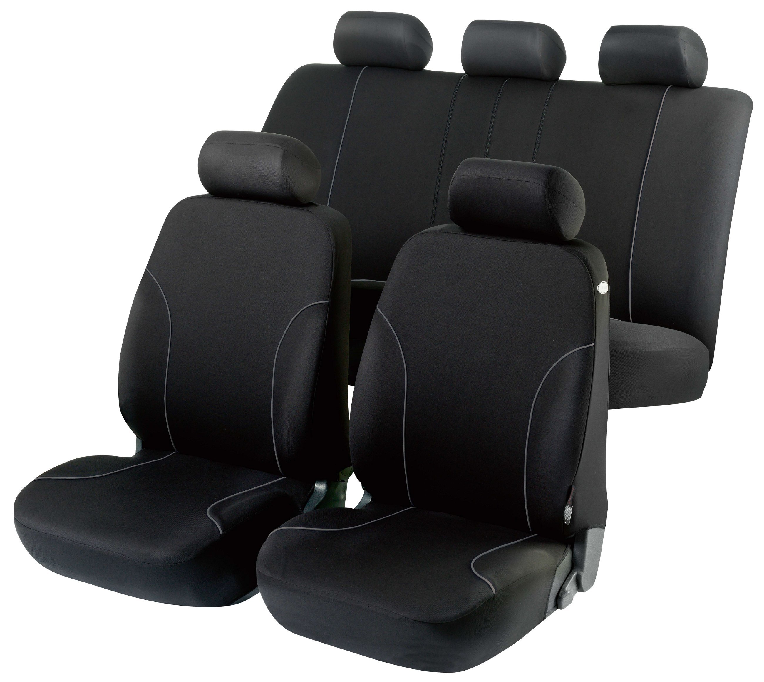 Auto stoelbeschermer Allessandro met Zipper ZIPP-IT Autostoelhoes, set, 2 stoelbeschermer voor voorstoel, 1 stoelbeschermer voor achterbank zwart