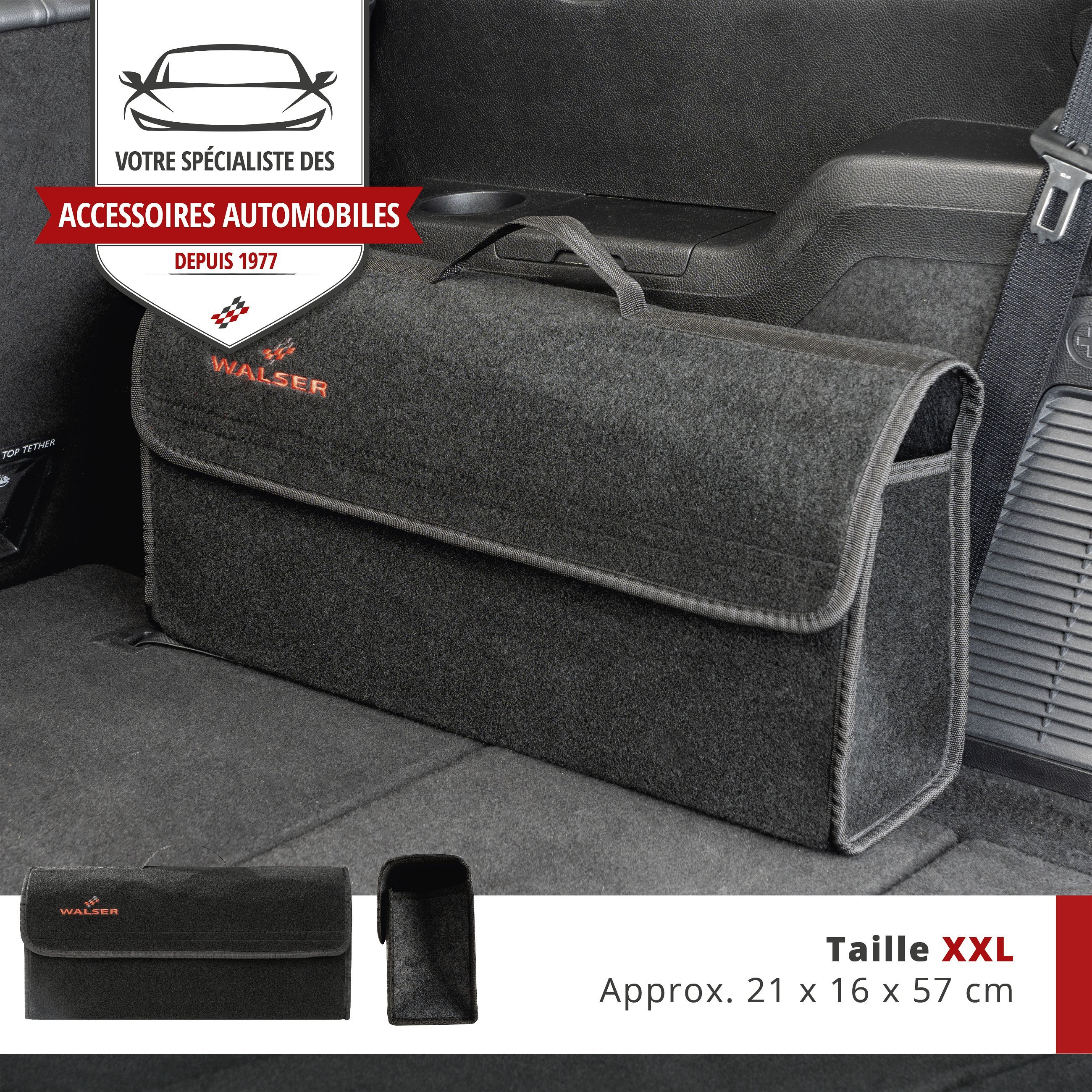 Sac de coffre Toolbag taille XXL, sac de rangement pour voiture noir 57x16x21cm