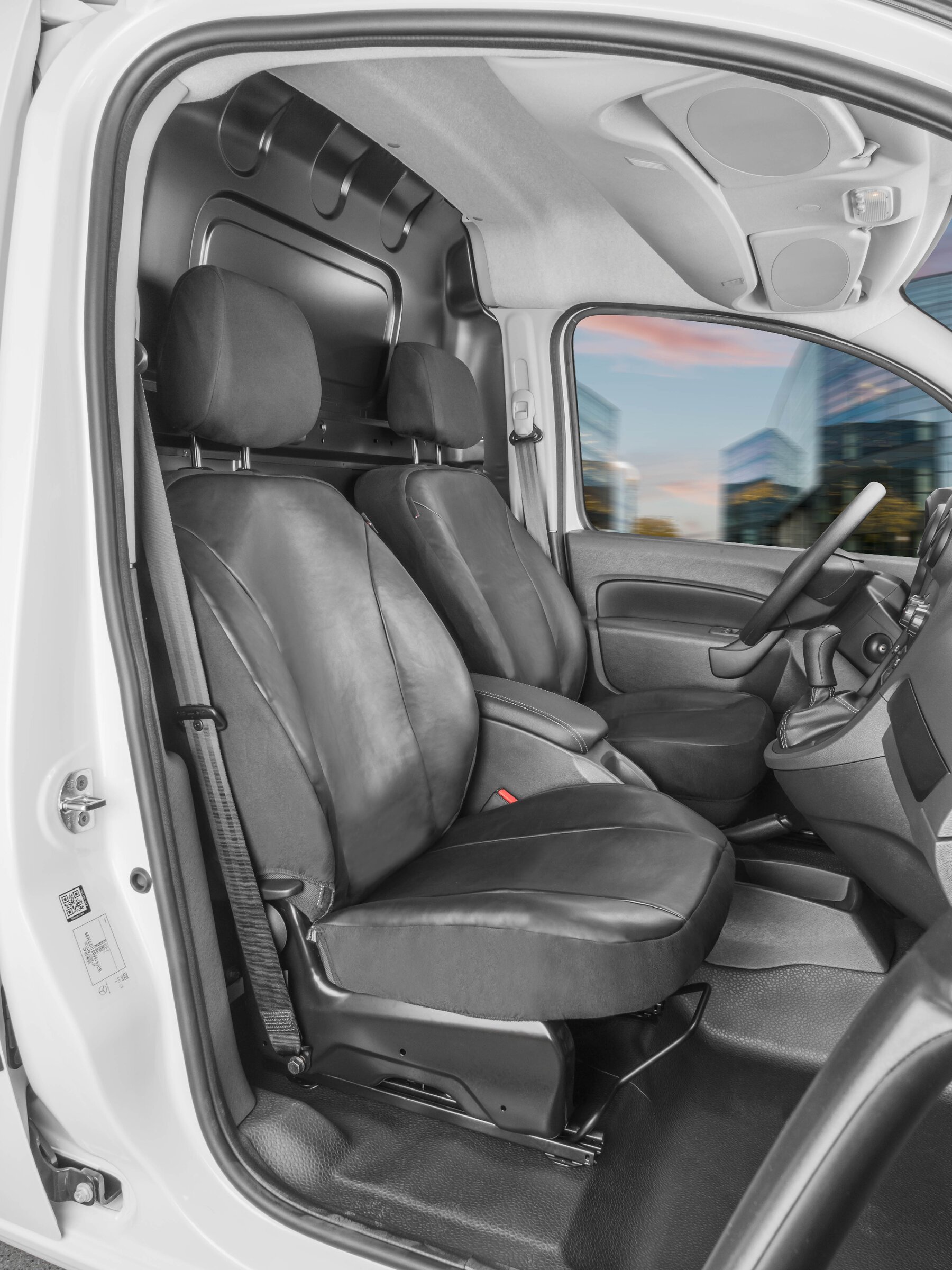 Housse de siège Transporter en simili cuir pour Mercedes-Benz Citan W415, 2 sièges simples avant