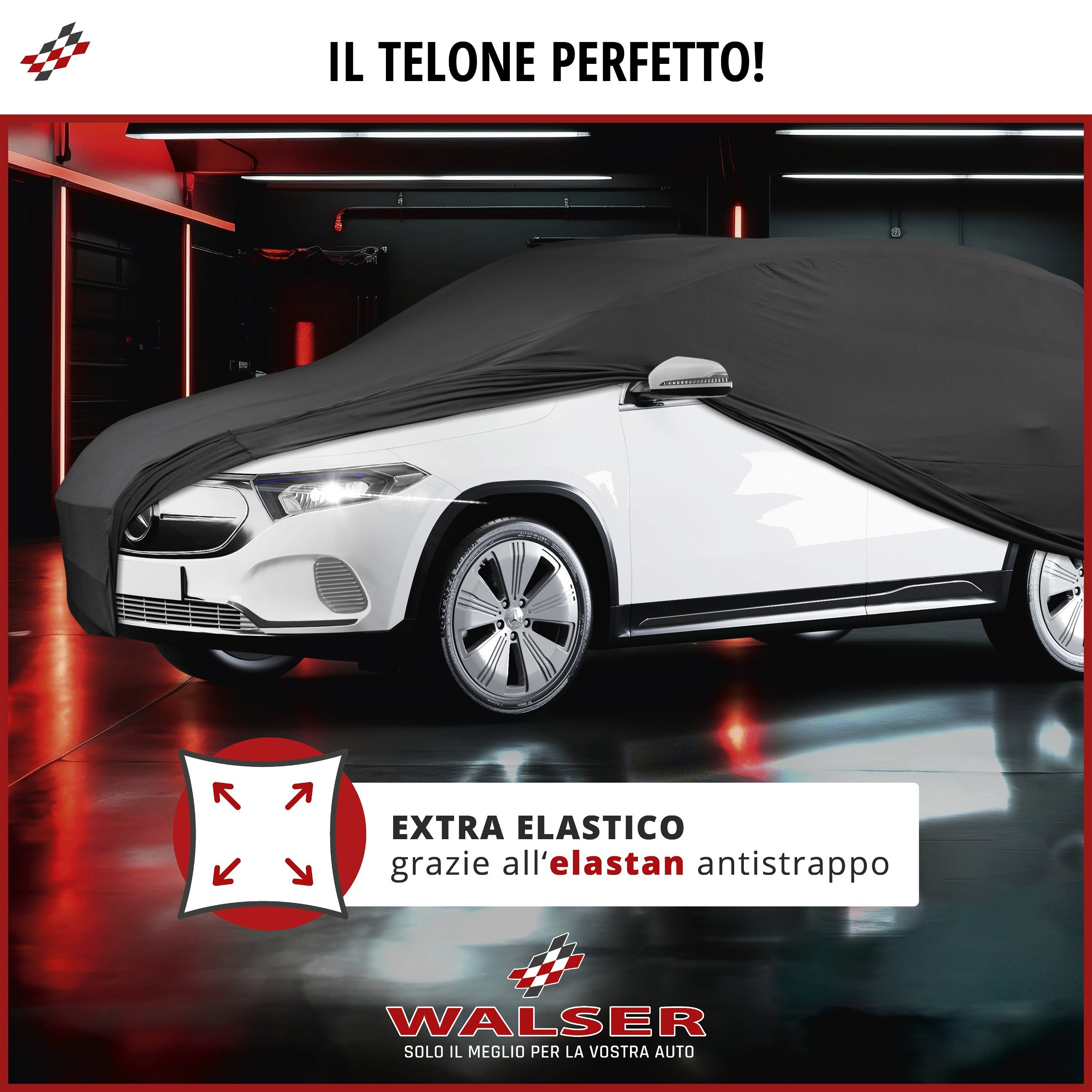 Telone protettivo Indoor Stretch Plus SUV dimensione S nero