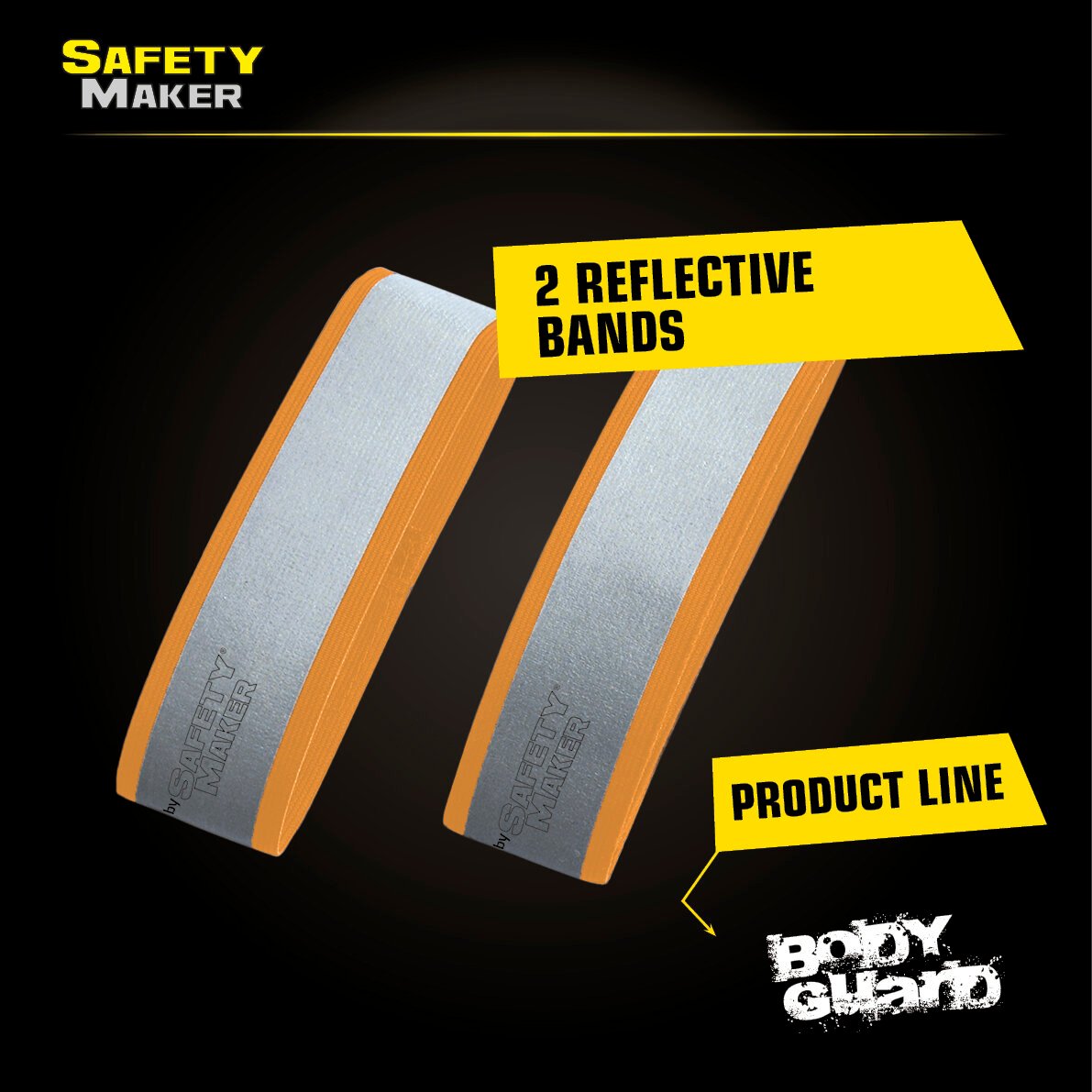 reflector band in silver / orange - 1 pair