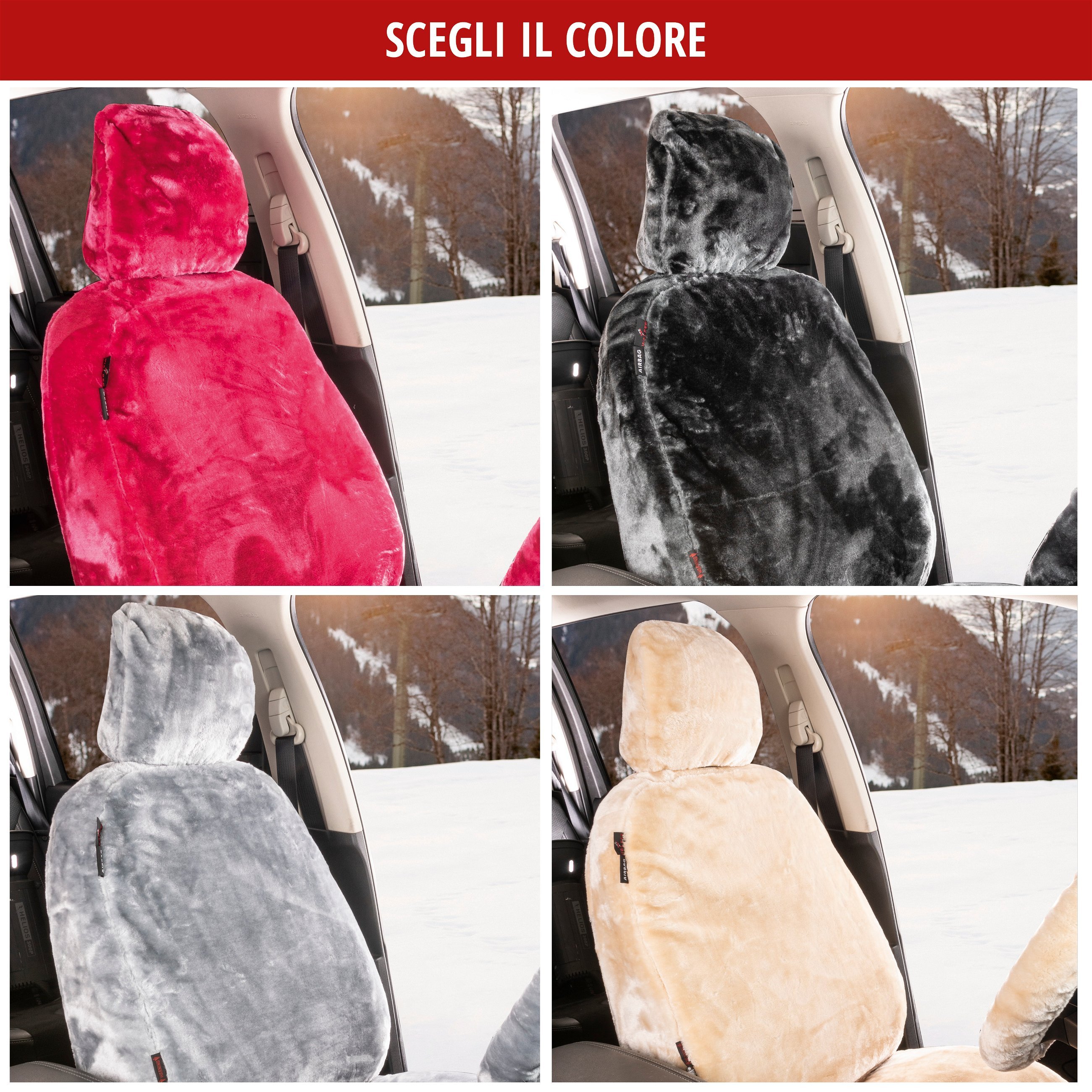Coprisedili auto Teddy vegano rosa