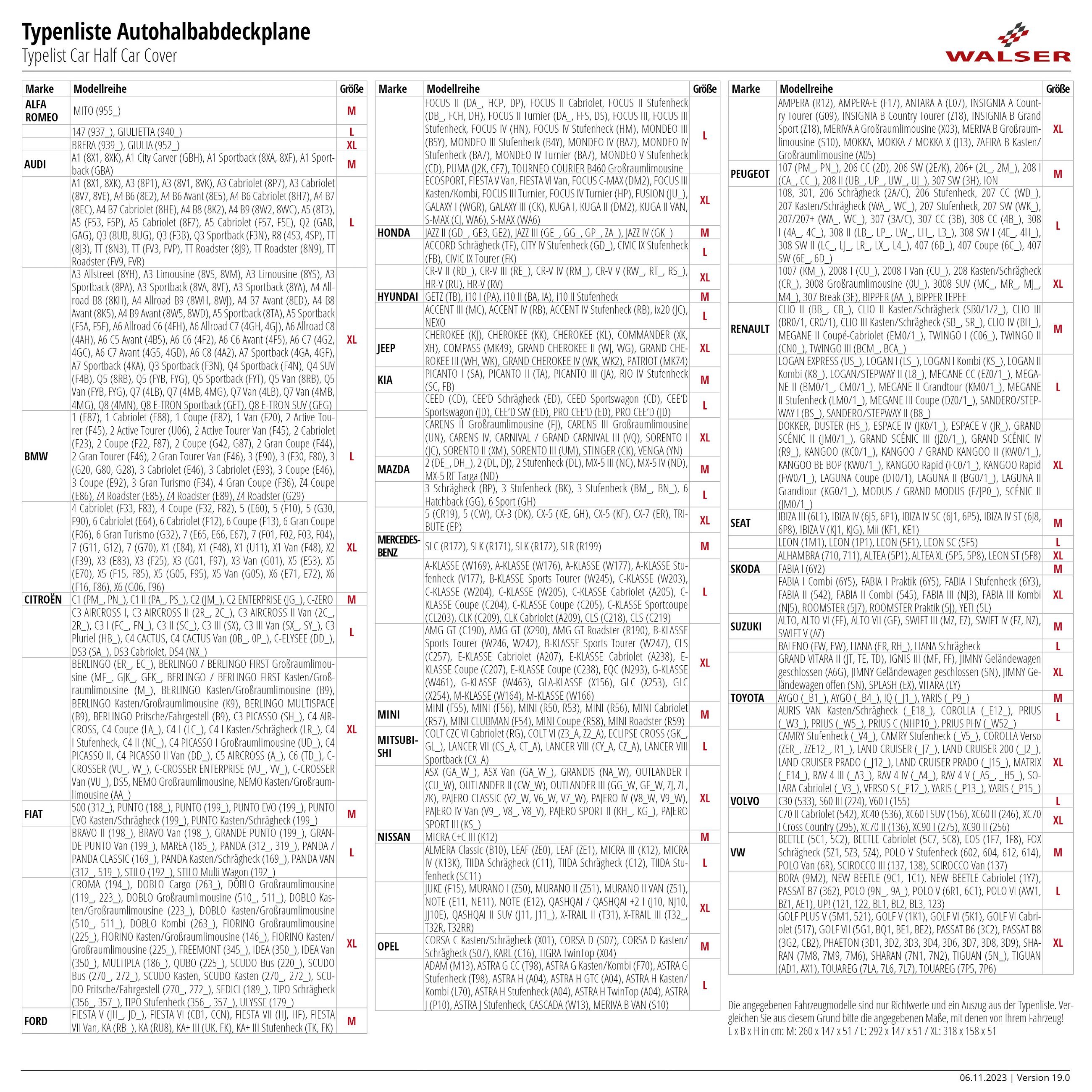 Abdeckplane Auto All Weather Basic, Autoplane Halbgarage Größe L