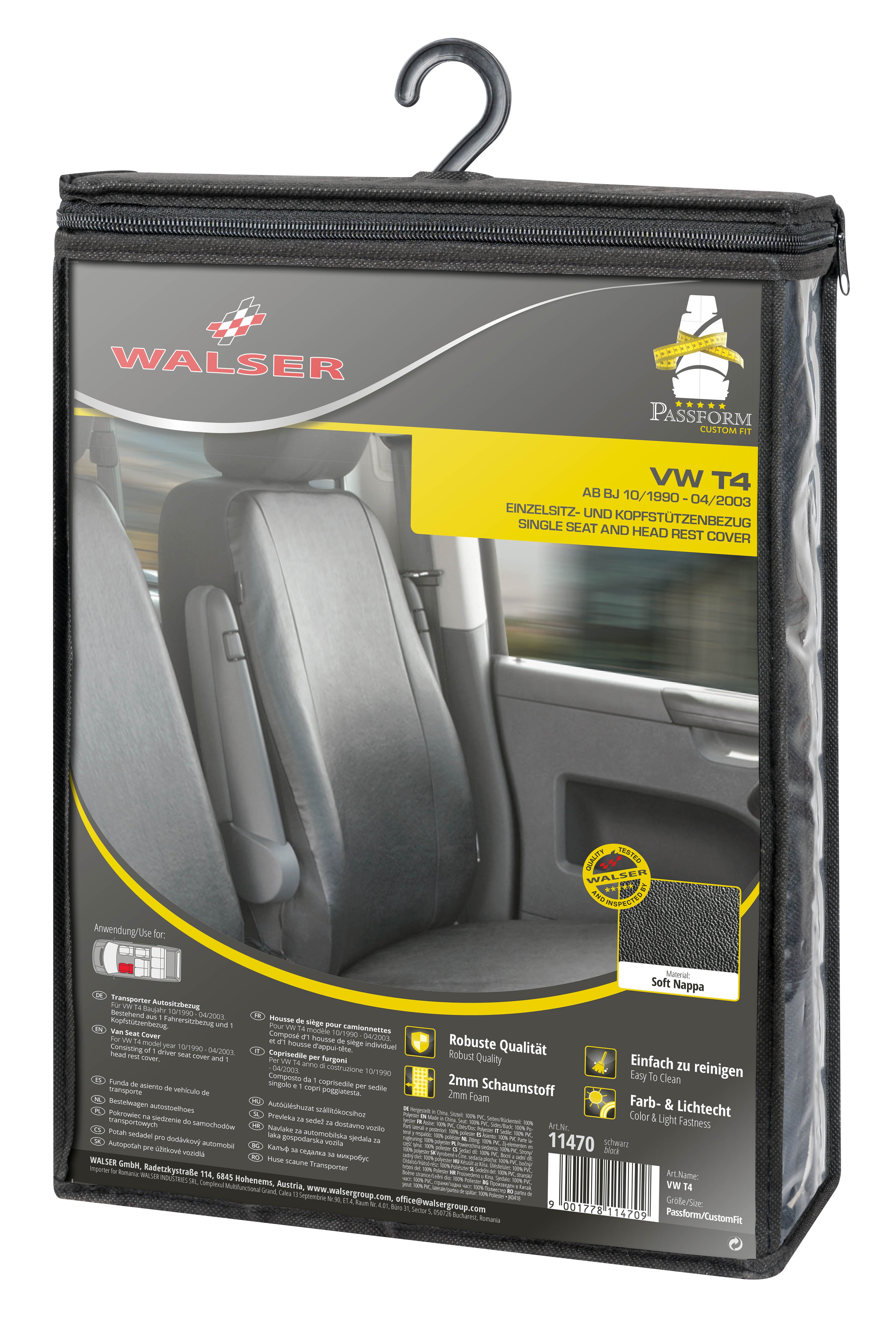Seat cover made of imitation leather for VW T4, single seat cover front