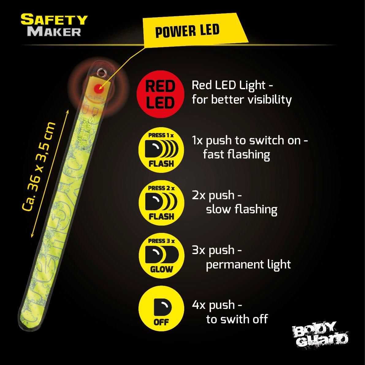 LED click tape yellow