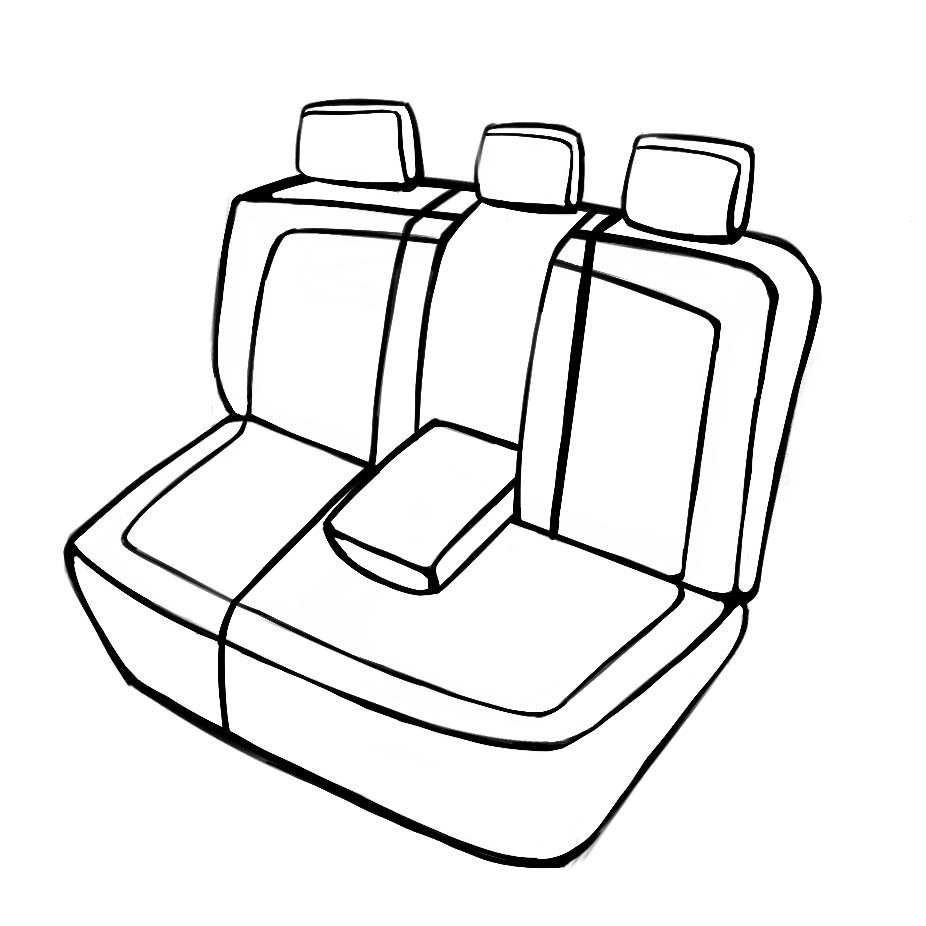 Housse de siège Bari pour Skoda Kodiaq (NS7, NV7) 10/2016-auj., 1 housse de siège arrière pour les sièges sport