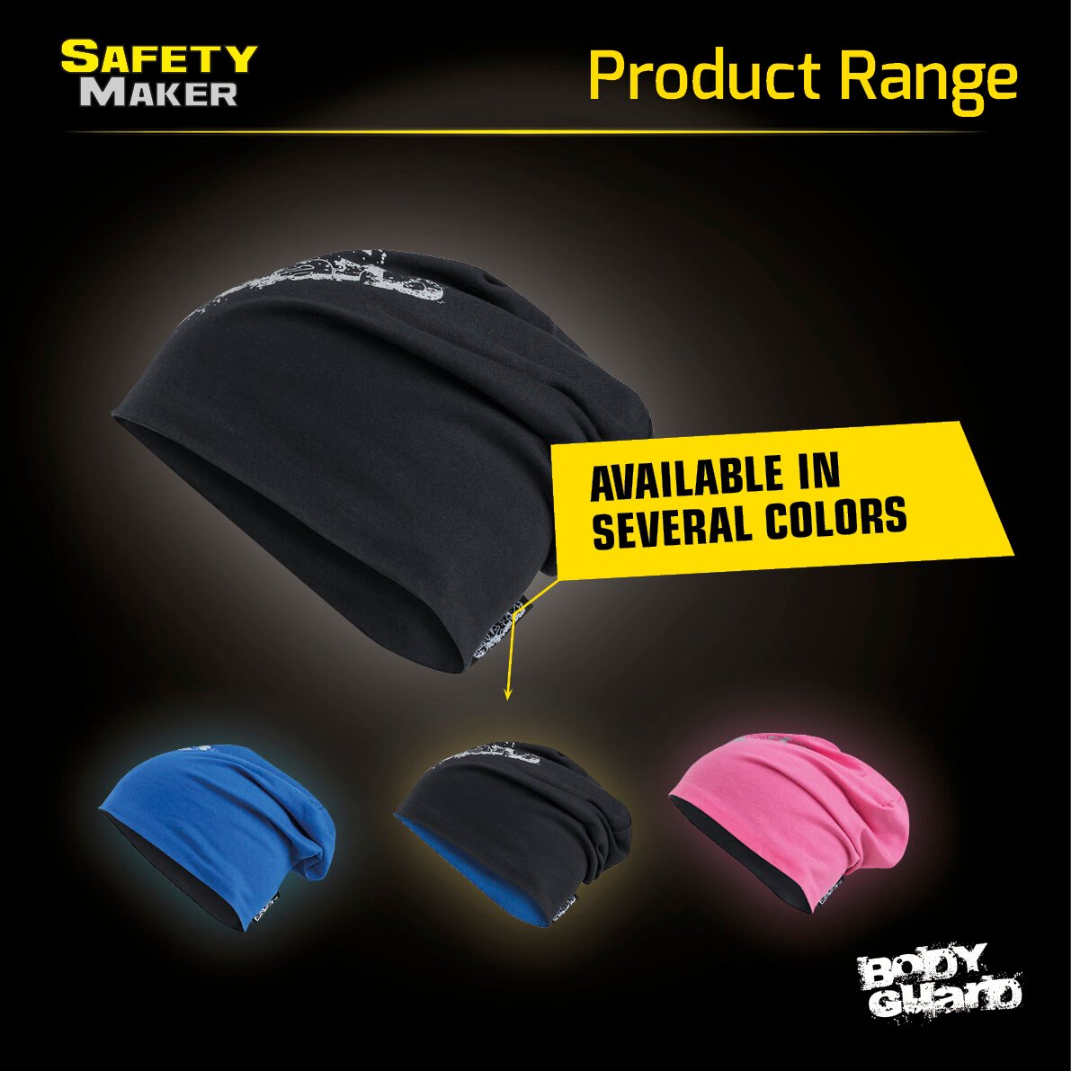 reversible beanie, cap, sports cap reflective black-silver