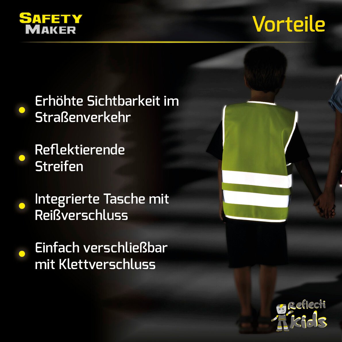 Sicherheitsweste 7-14 Jahre gelb