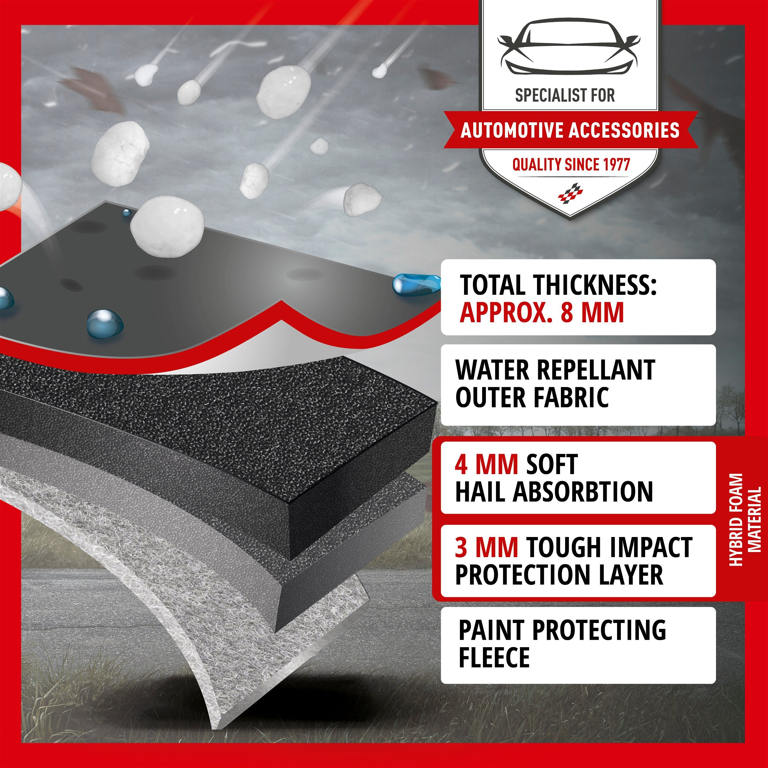 Bus hail protection tarpaulin Premium Hybrid size XL