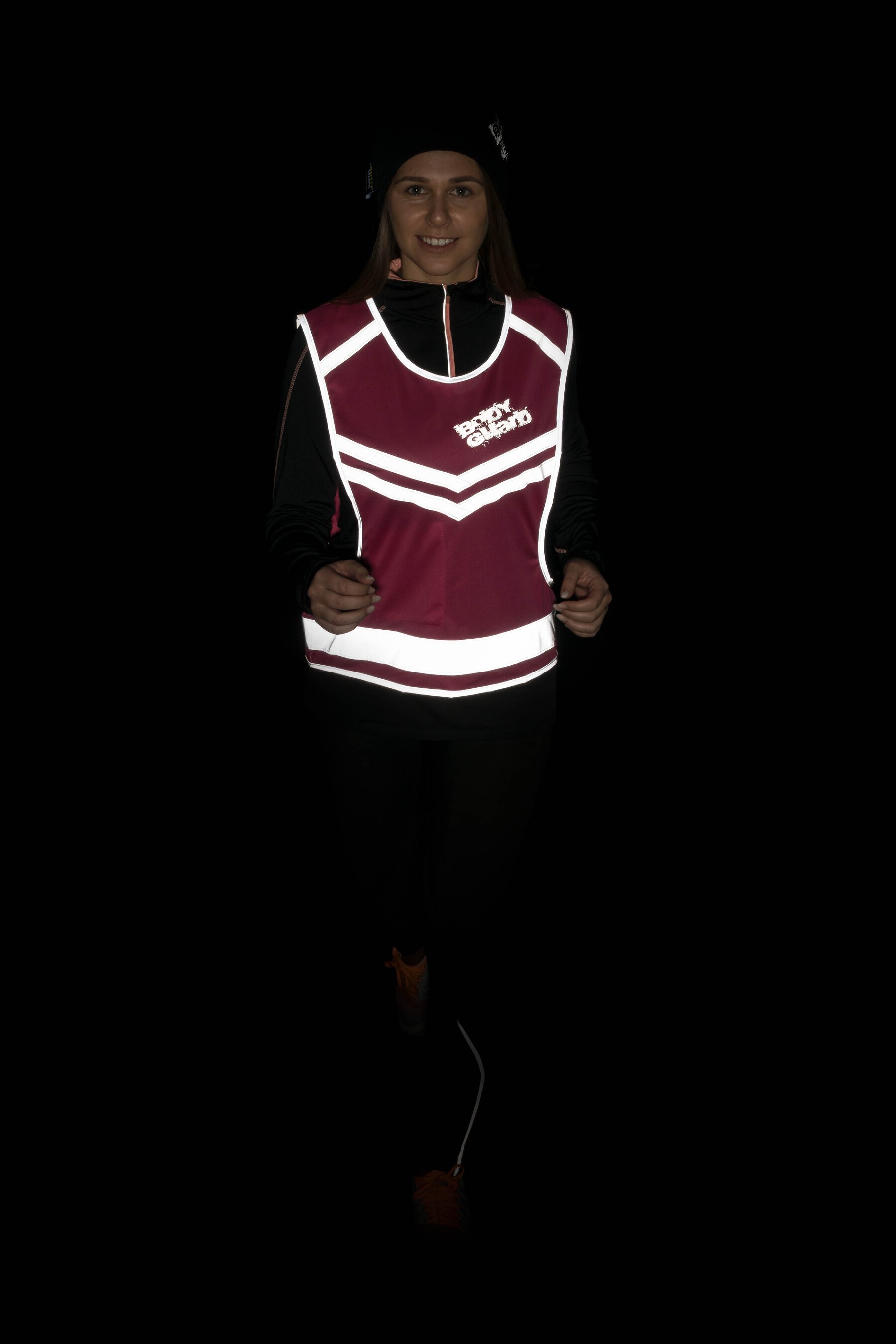 Running vest with reflector pink - Size S/M
