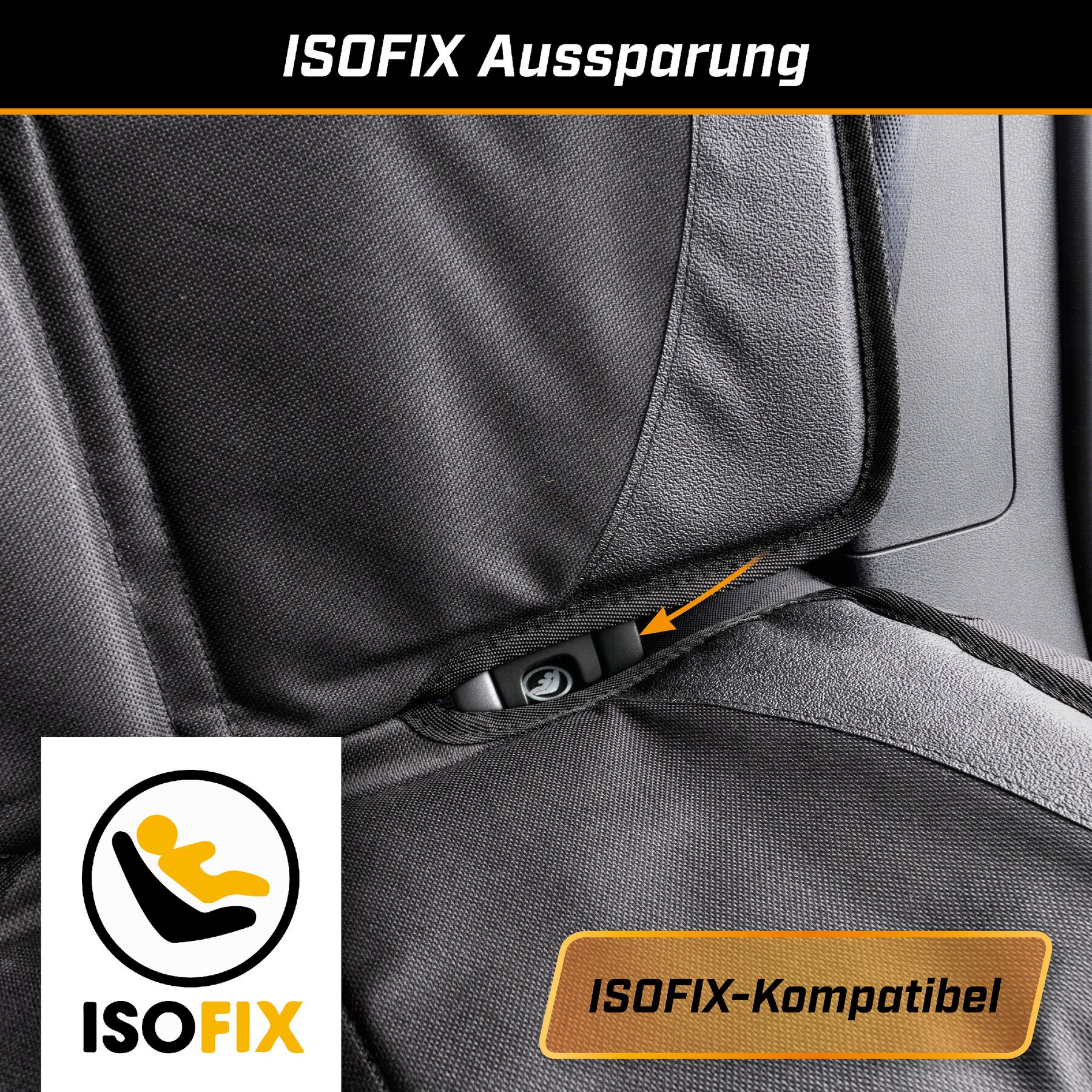 Kindersitzunterlage Protect XL, Auto-Schutzunterlage, Sitzschoner Kindersitz schwarz