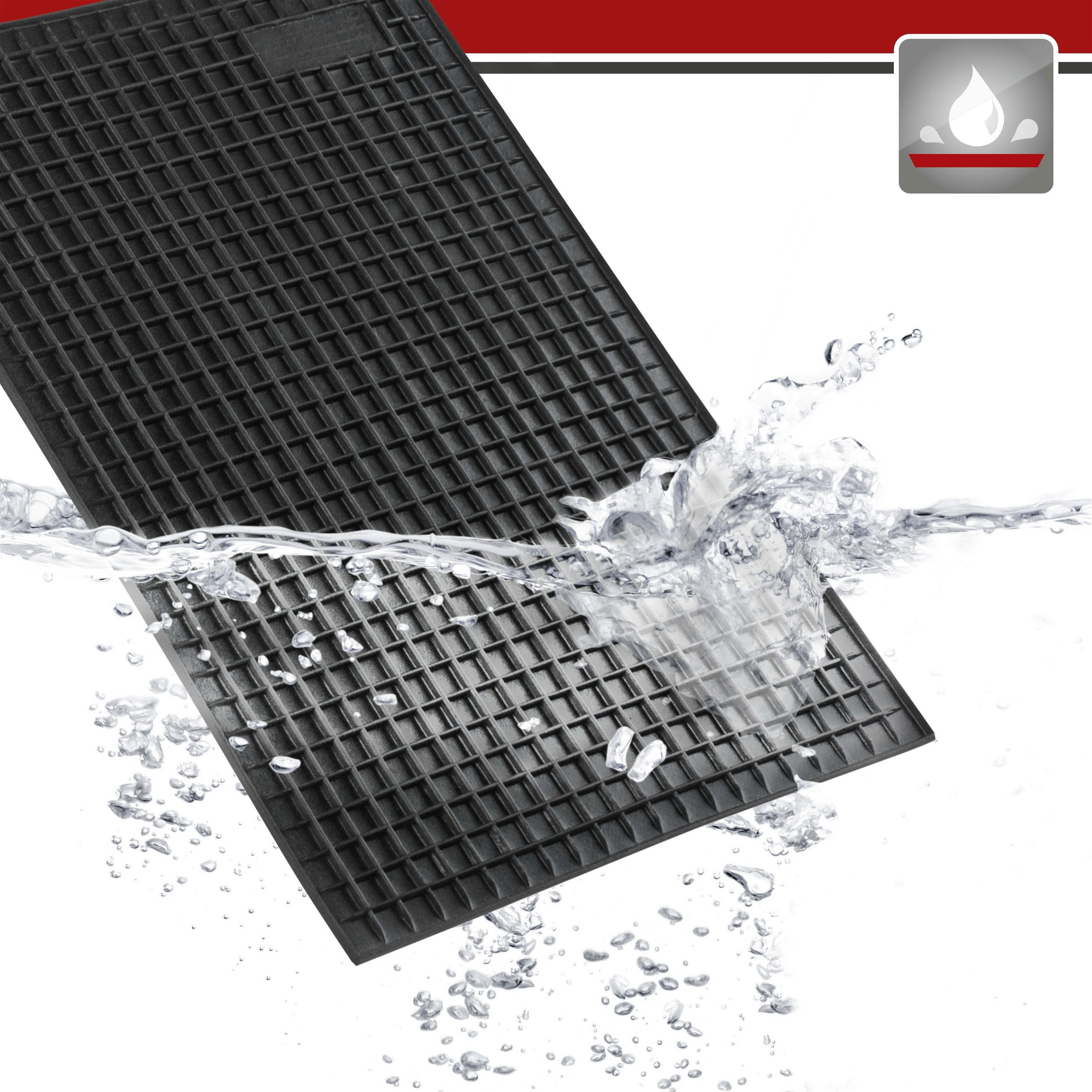 Rubber mats rectangle ca. 42x28 cm black
