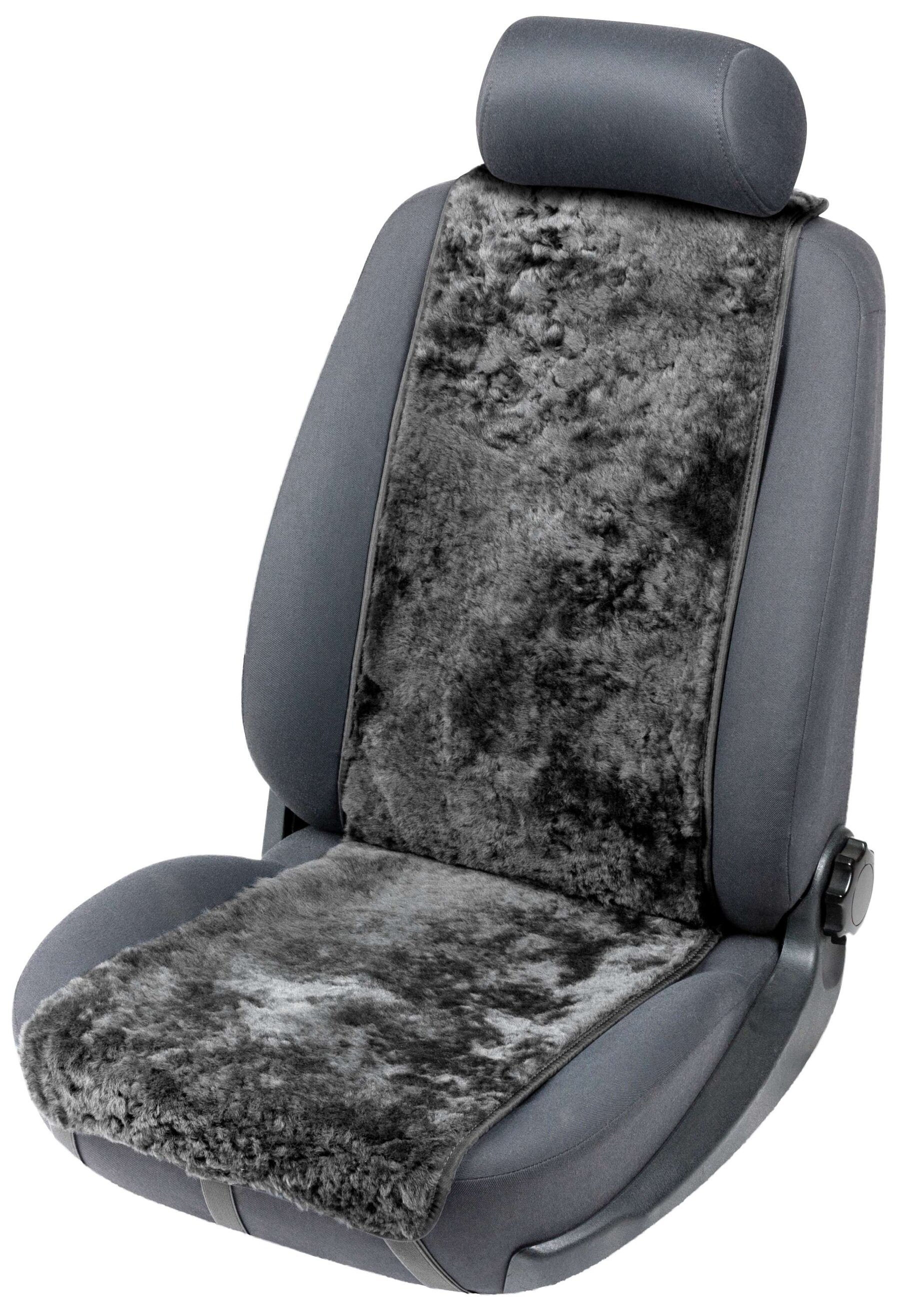 Car Seat cover in lambskin Cosmo black 12-14mm fur height