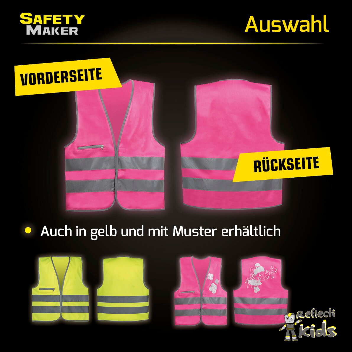 Sicherheitsweste 3-6 Jahre pink