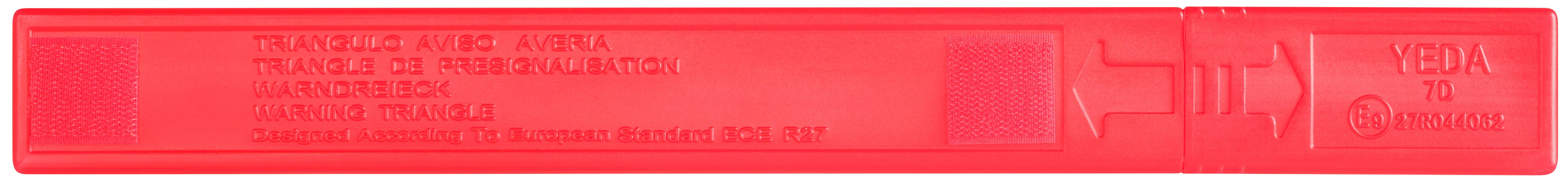 Pannendreieck, faltbares Auto-Warndreieck mit Köcher, Notfall-Dreieck ECE R27 zertifiziert rot