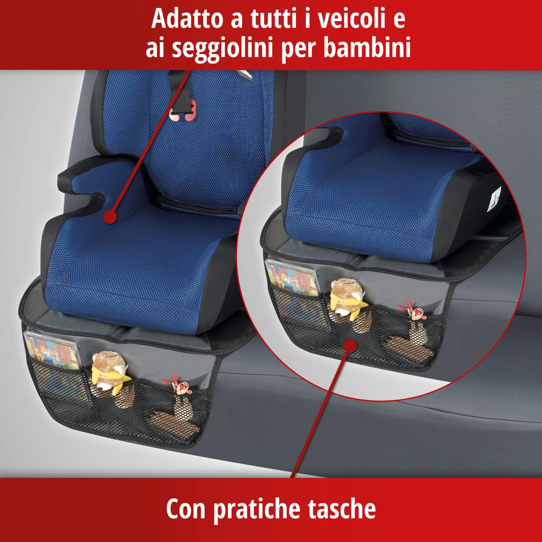 Cuscino per seggiolino Tidy Fred, cuscinetto protettivo per bambini grigio/nero