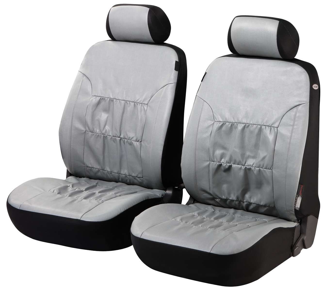 Autositzbezüge Nappa Touch grau für zwei Vordersitze aus Kunstleder