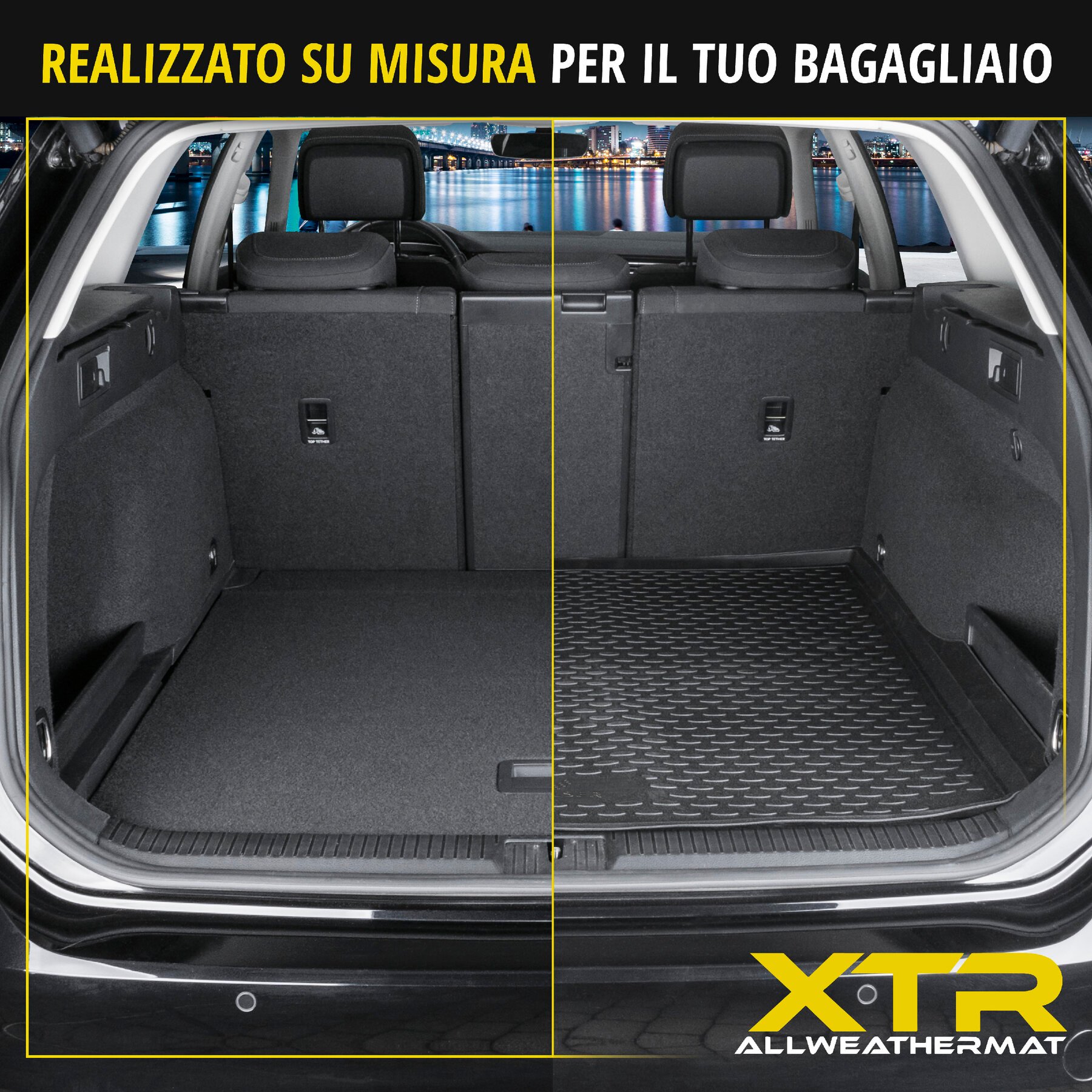Vasca baule su misura XTR per Seat Ibiza V hatchback (KJ1) piano di carico superiore 01/2017- Oggi