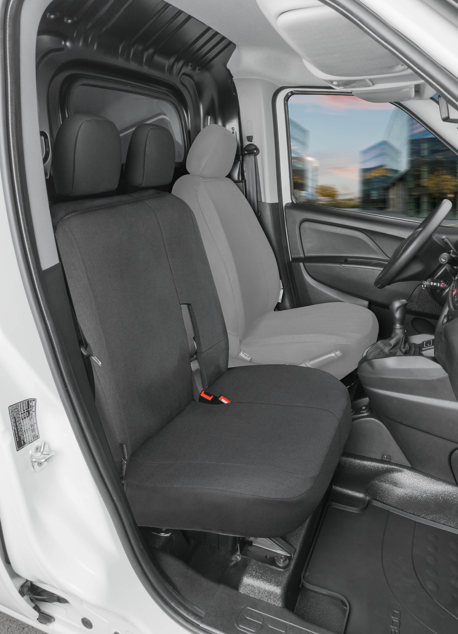 Passform Sitzbezug aus Stoff kompatibel mit Ford Transit Connect, Doppelbank vorne