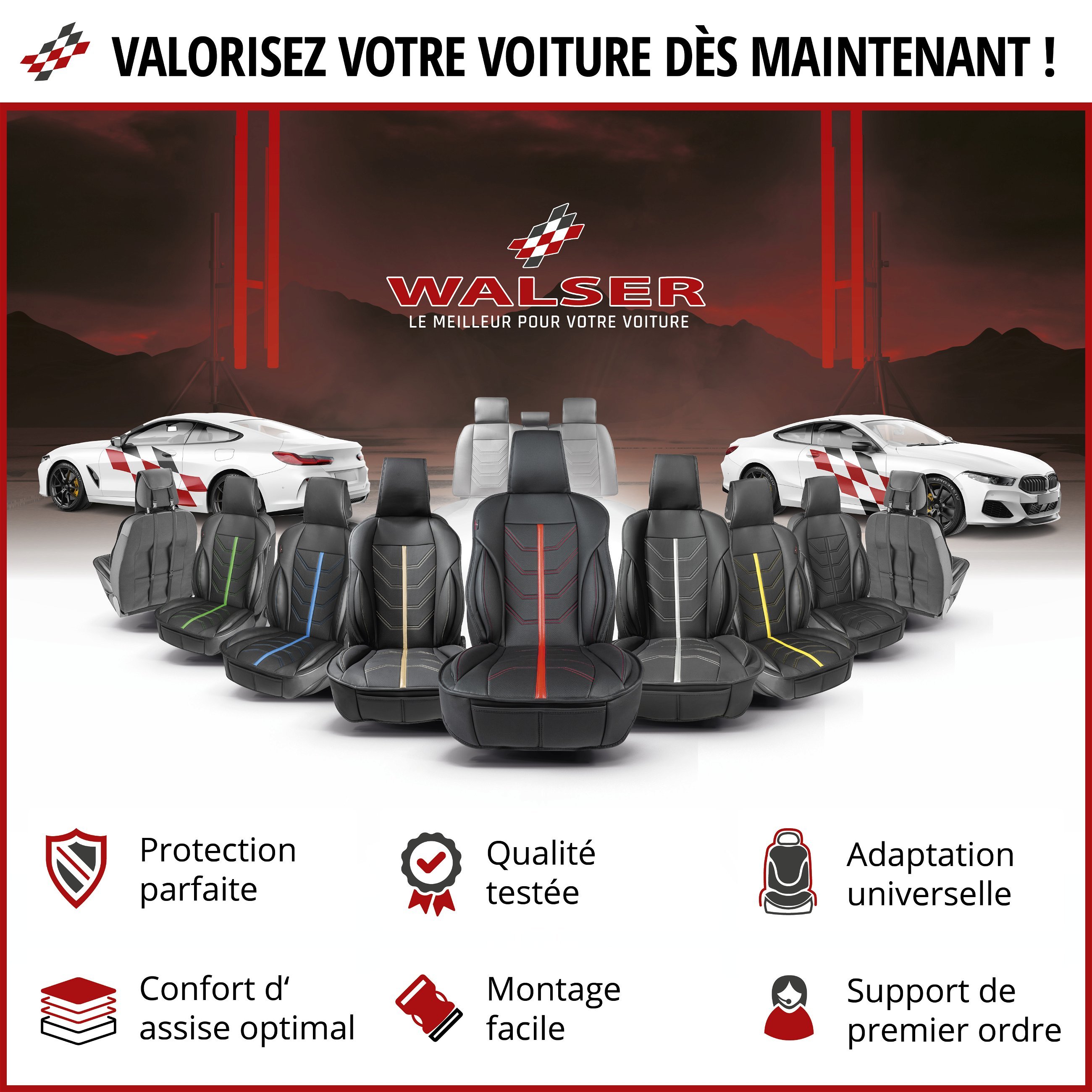 Housse de siège Kimi noir/argent
