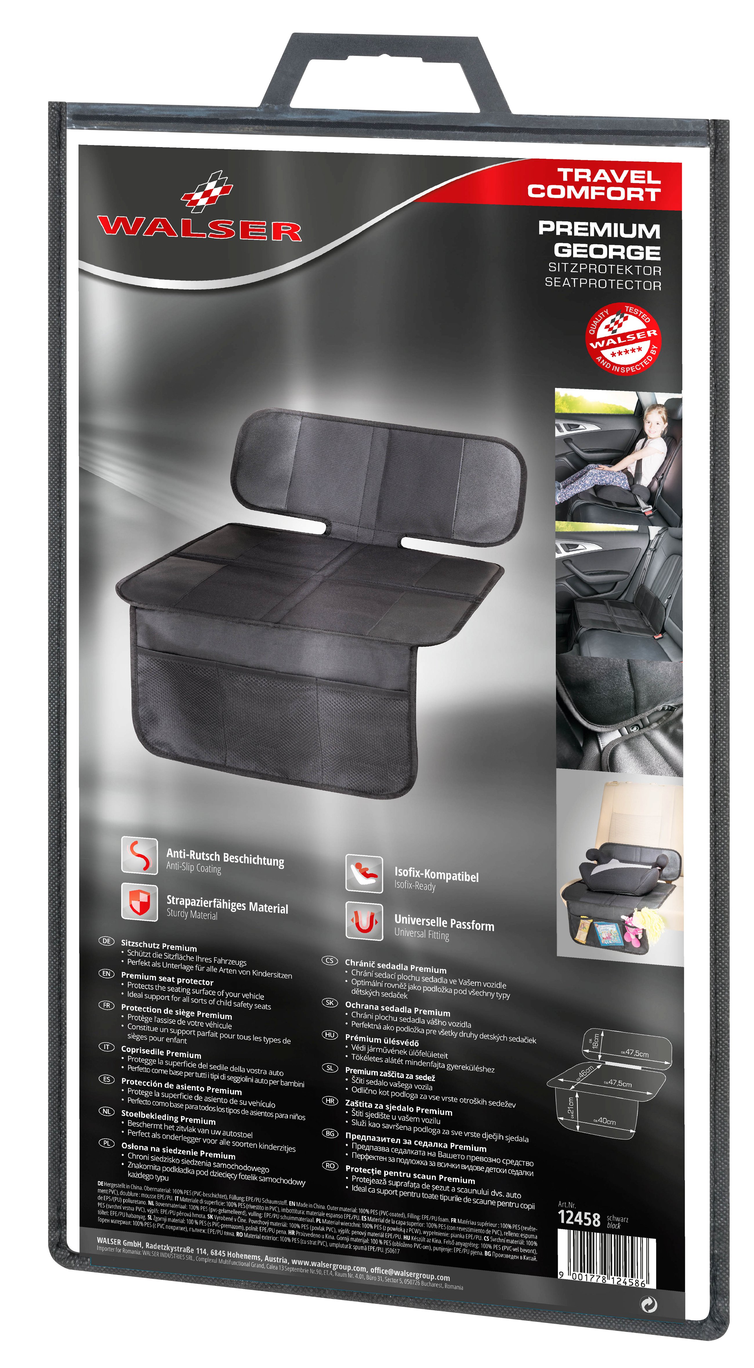 Child seat pad George Premium, protective pad child seat black