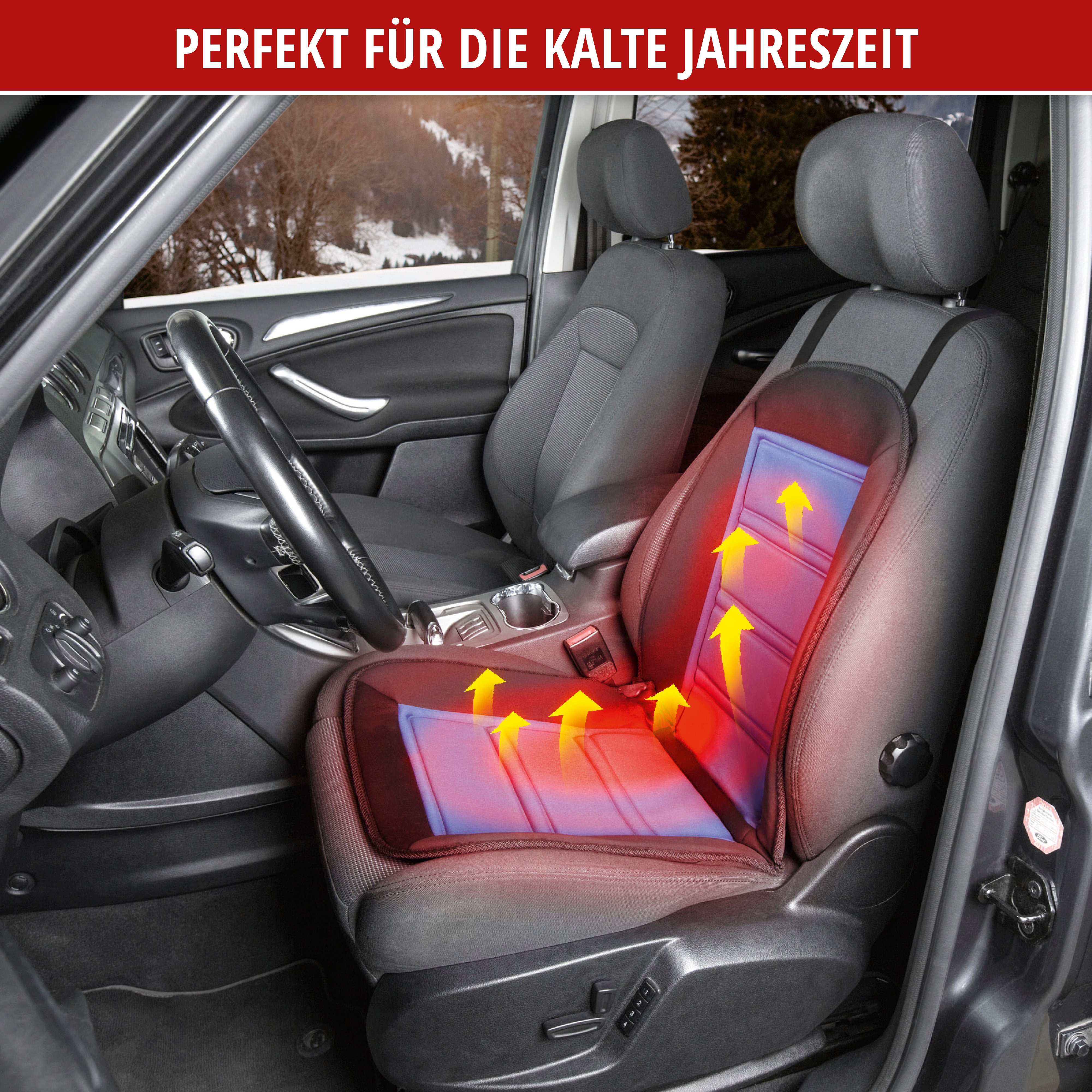 Autositz Heizkissen Sitzheizung Warm Up schwarz-blau