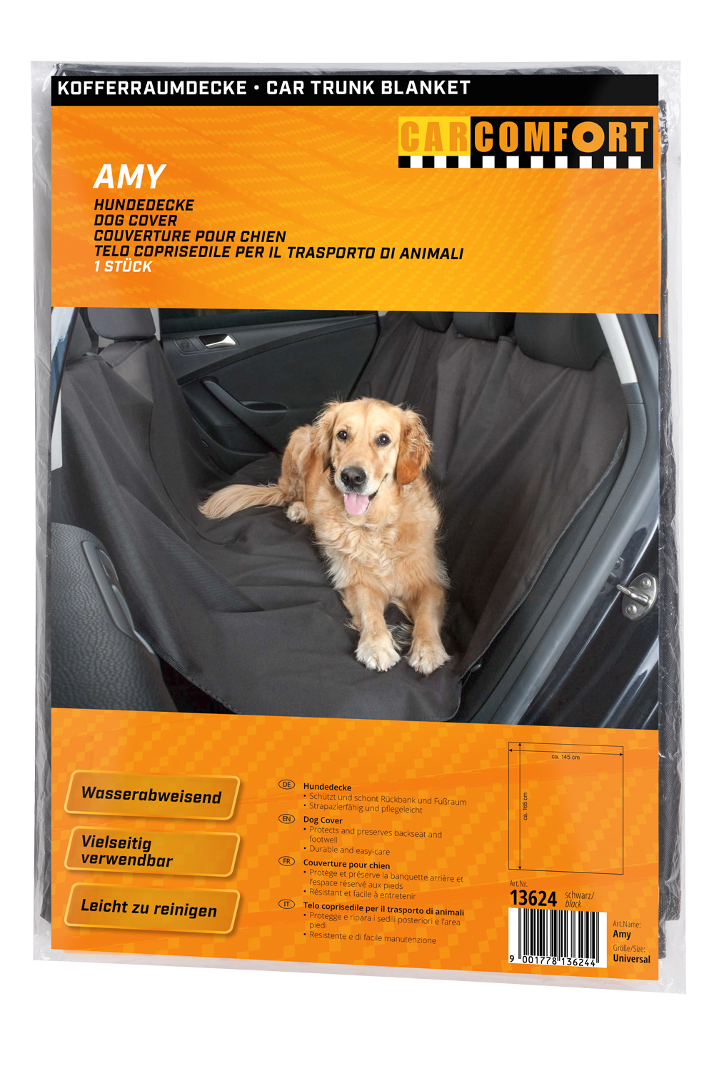 Coperta per cani, morbida coperta per il sedile posteriore dell'auto Amy  nero, Protezione del bagagliaio, Trasporto, Comfort e accessori