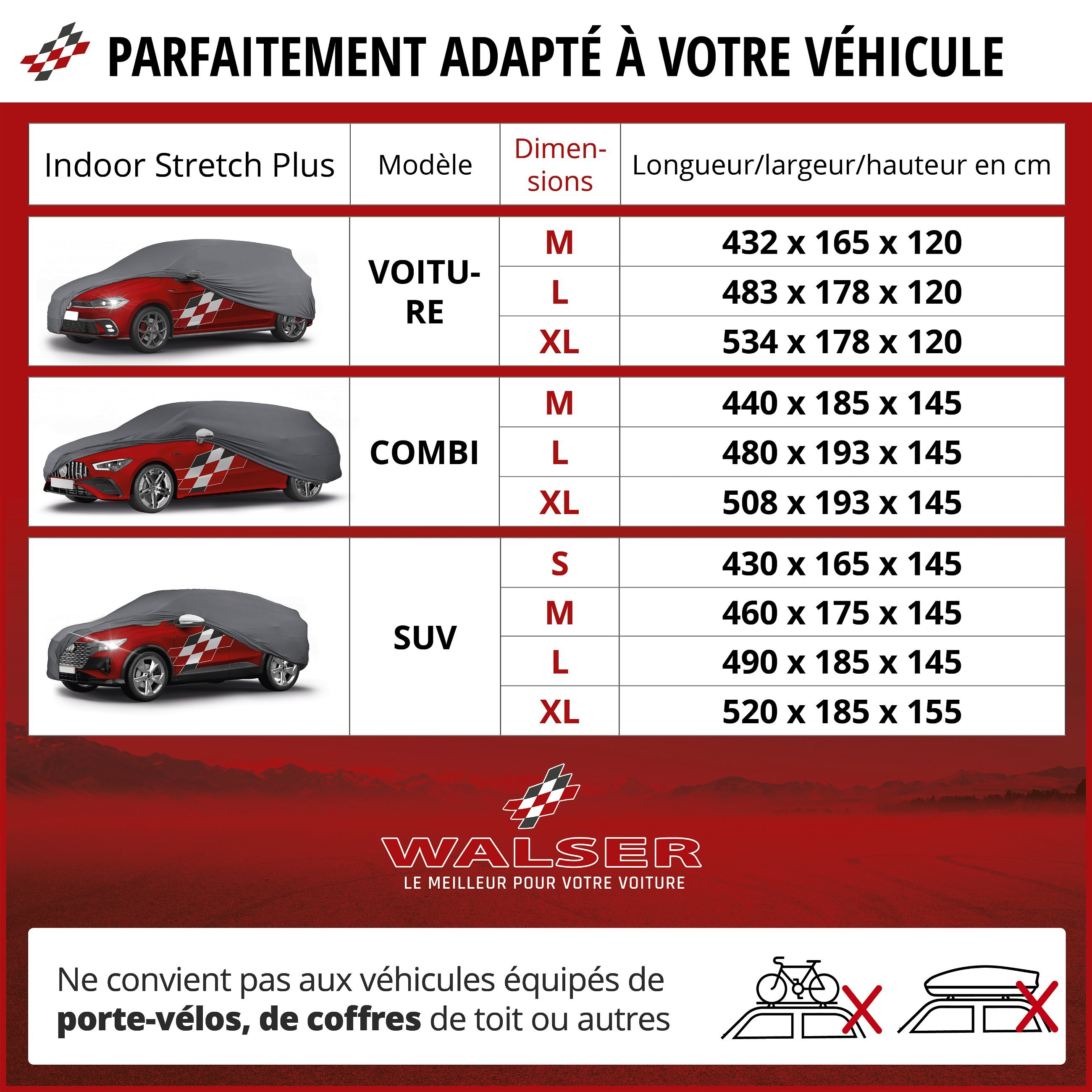 Bâche pour voiture Indoor Stretch Plus Combi taille L anthracite