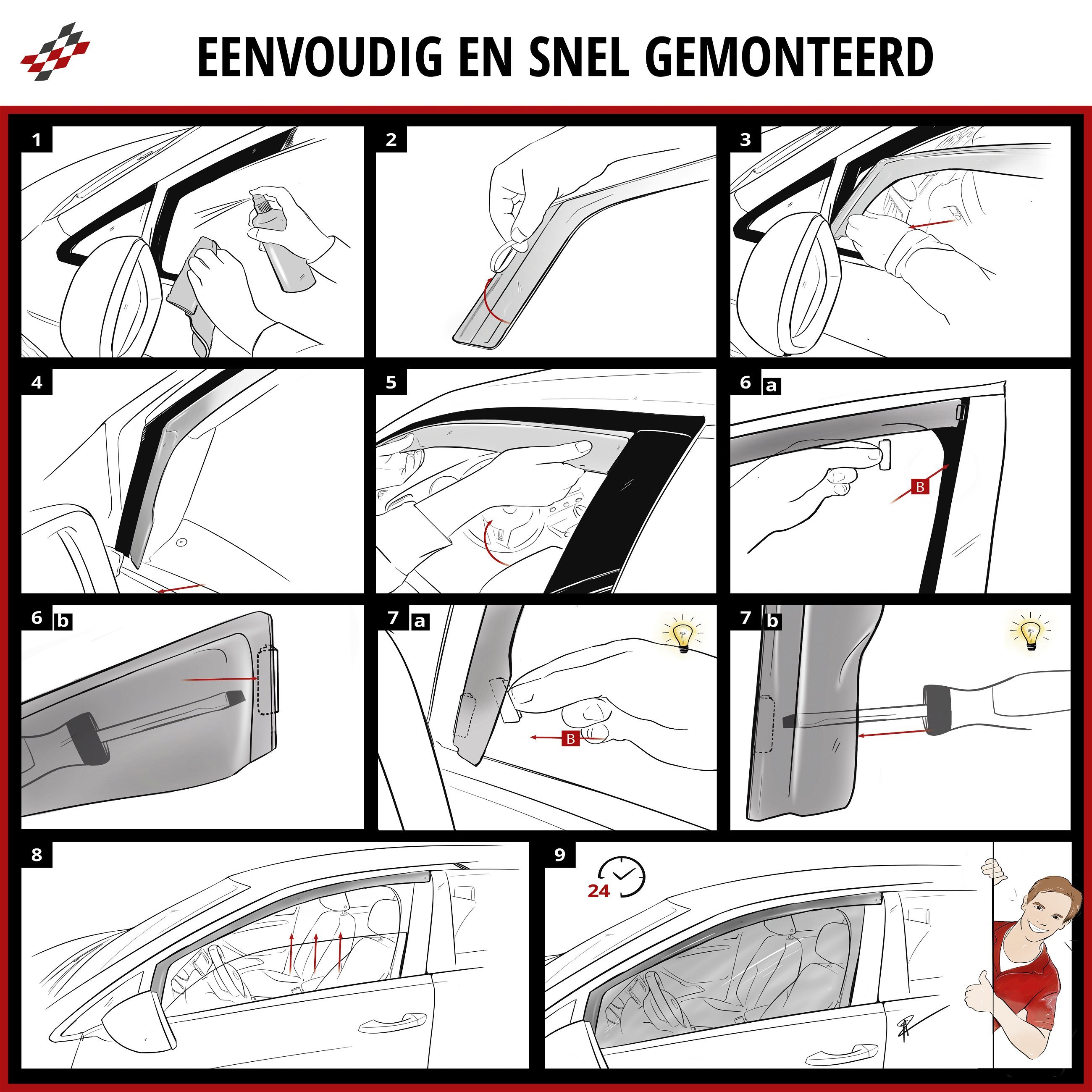 Zijwindschermen voor Audi A3 05/2003-12/2013