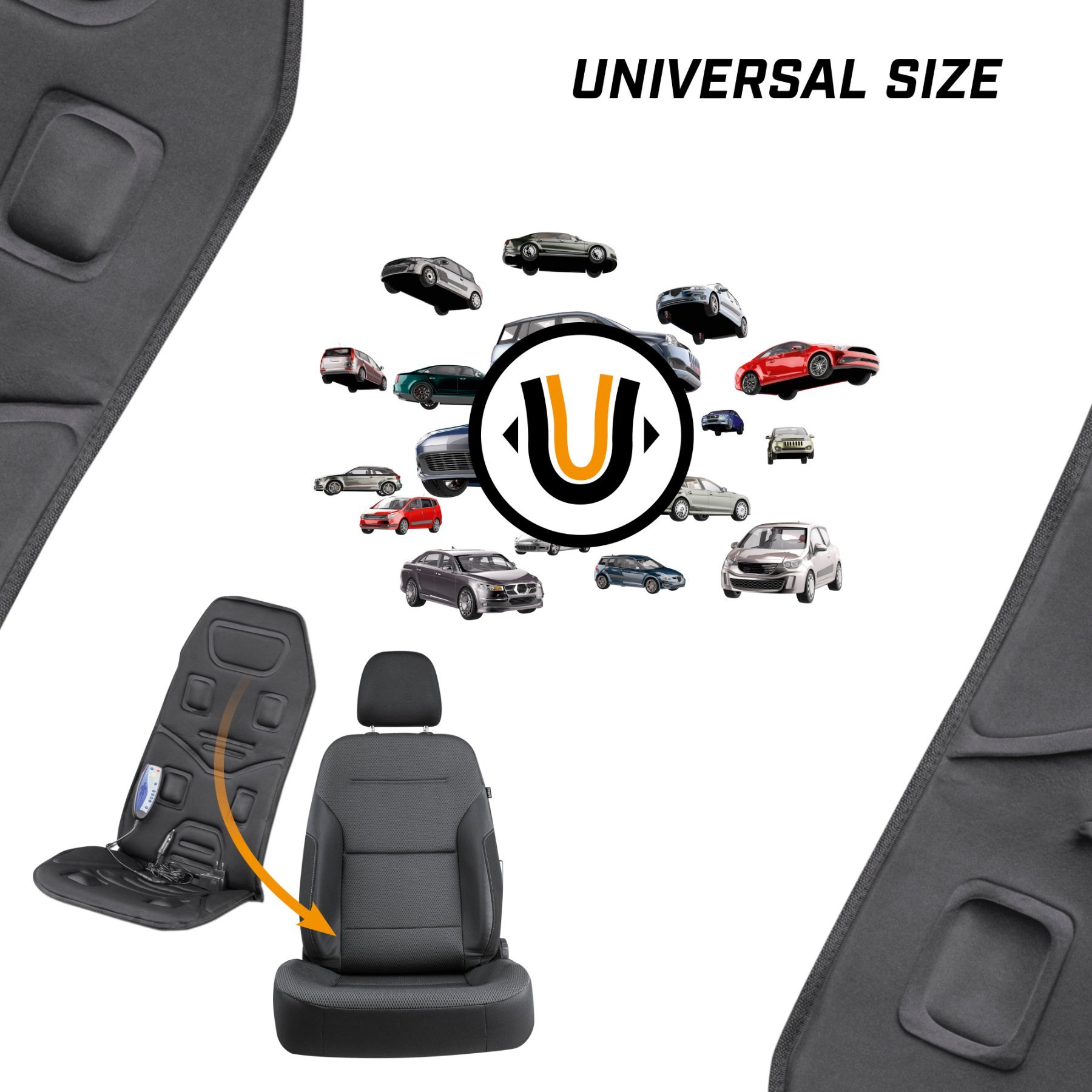 Massage seat cover Laxly, universal seat cover with massage and heat function