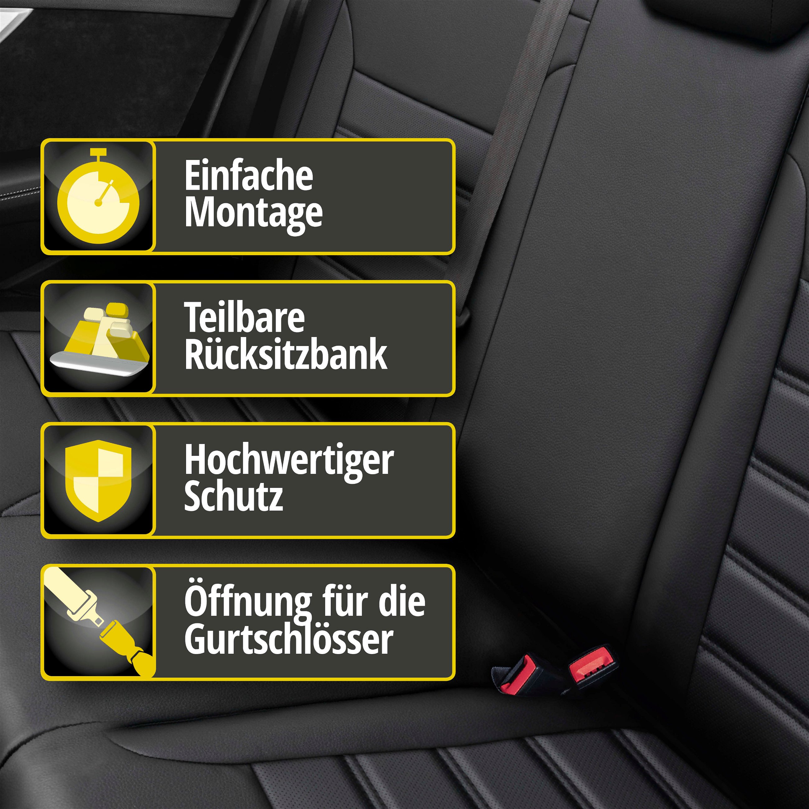 Passform Sitzbezug Robusto für VW Golf 7 Trendline 08/2012-03/2021, 1 Rücksitzbankbezug für Normalsitze