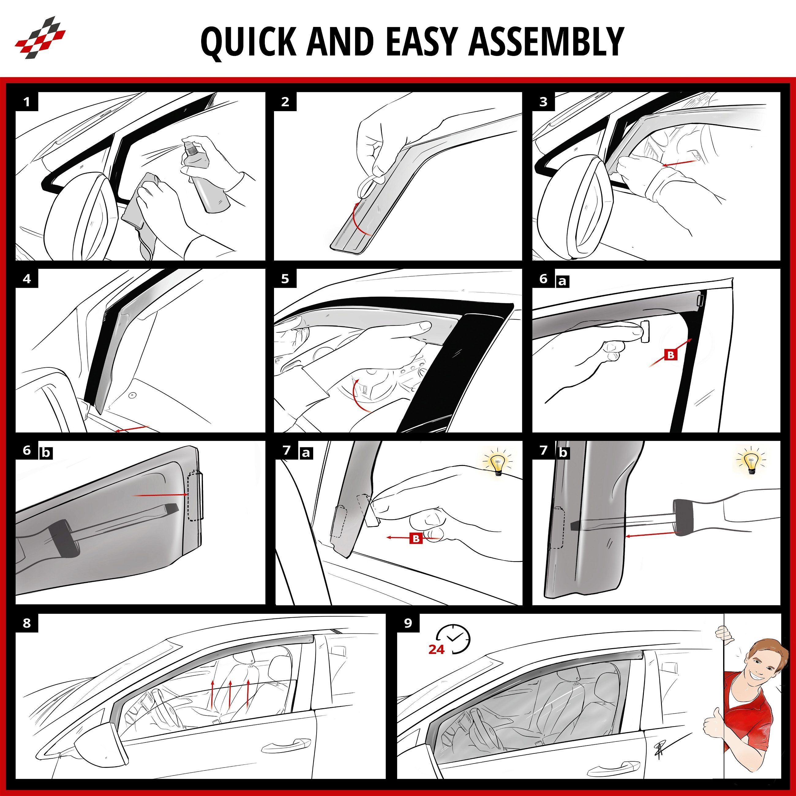 Wind deflectors for Ford Transit Connect V408 02/2013-Today