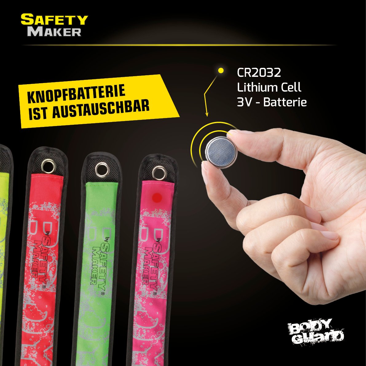 LED Klackband, leuchtendes Slap Wrap pink