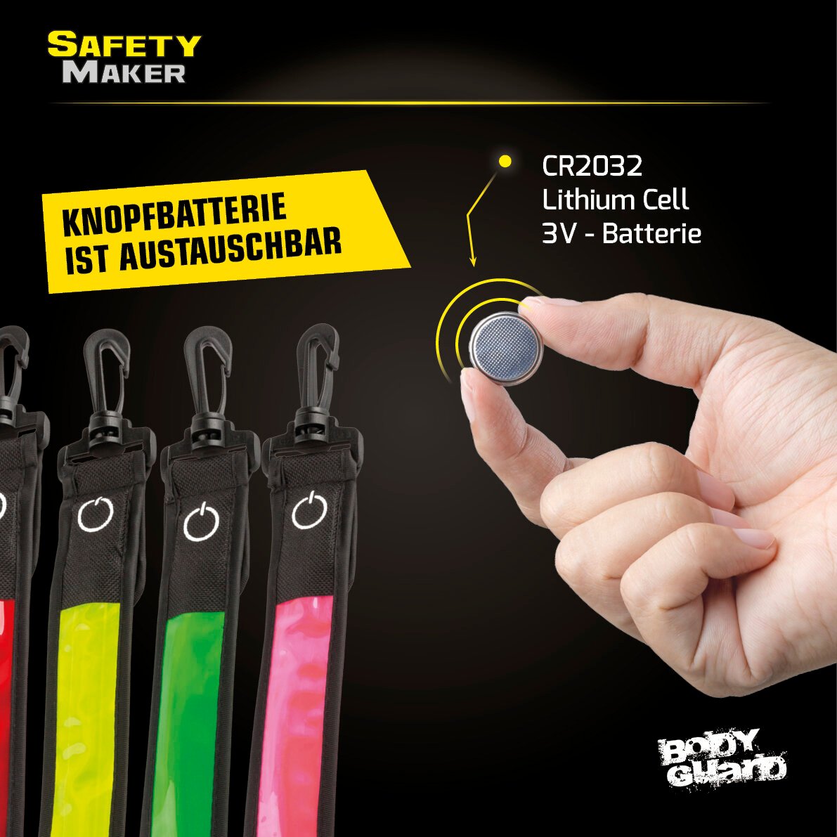 Twinkle LED Anhänger, Sicherheitsclip, Blinklicht pink