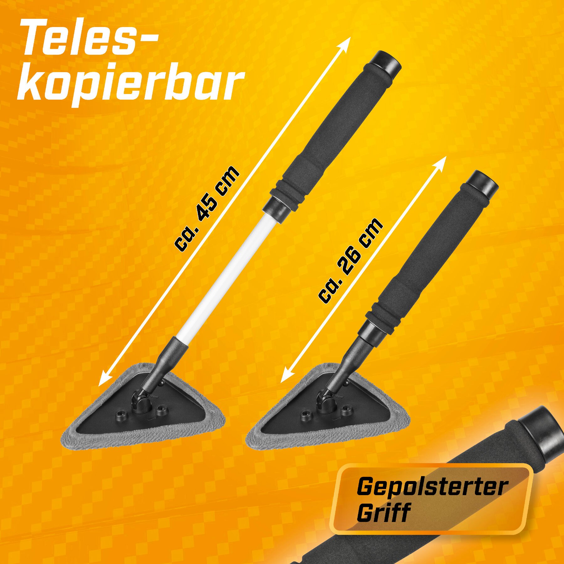 5in1 Autoscheibenreiniger teleskopierbar, Windschutzscheiben-Reinigungstool 26-45 cm