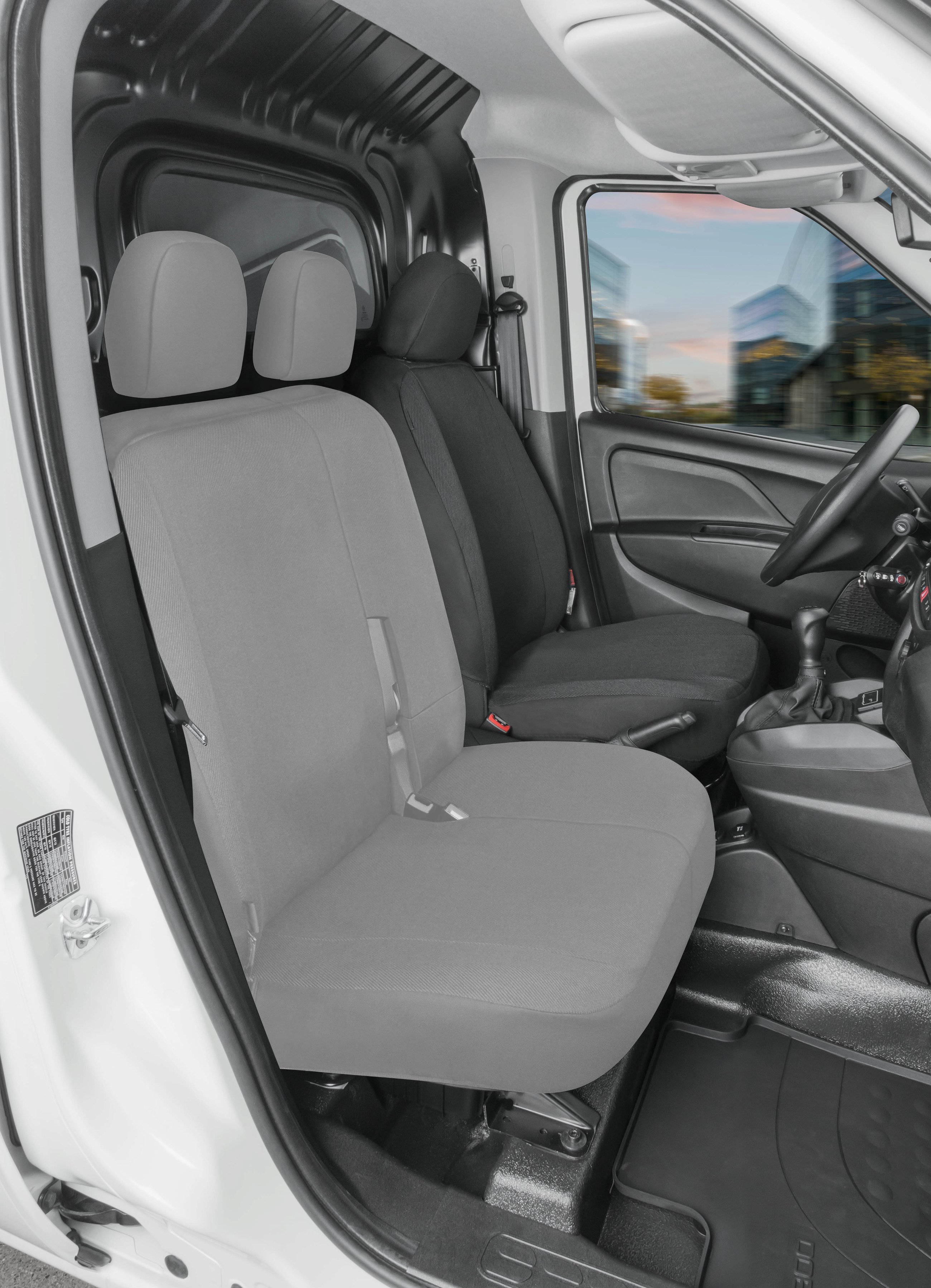 Passform Sitzbezug aus Stoff kompatibel mit Ford Transit Connect, Einzelsitz mit Armlehne innen