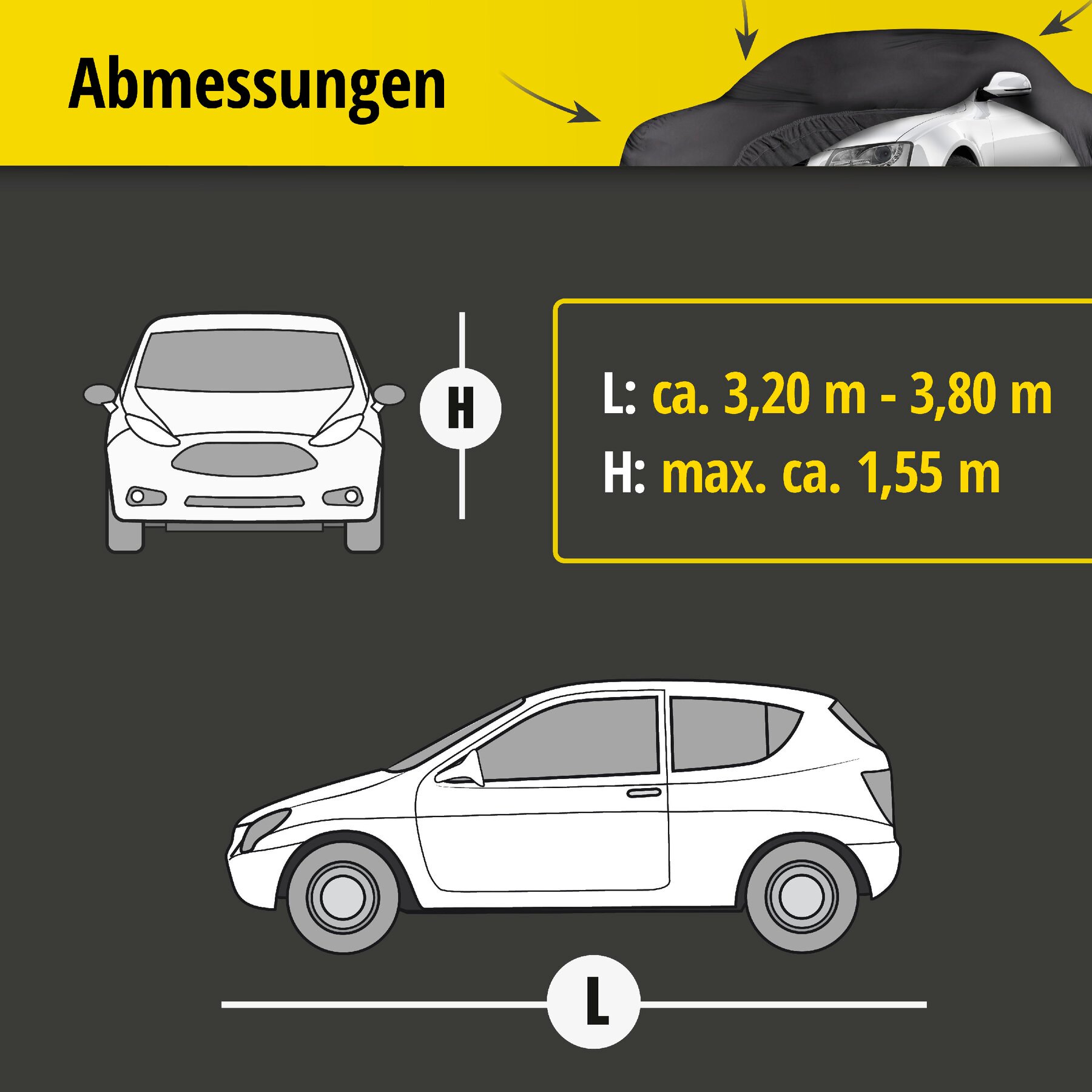 Autoplane Abdeckplane Indoor Soft Größe 3 schwarz