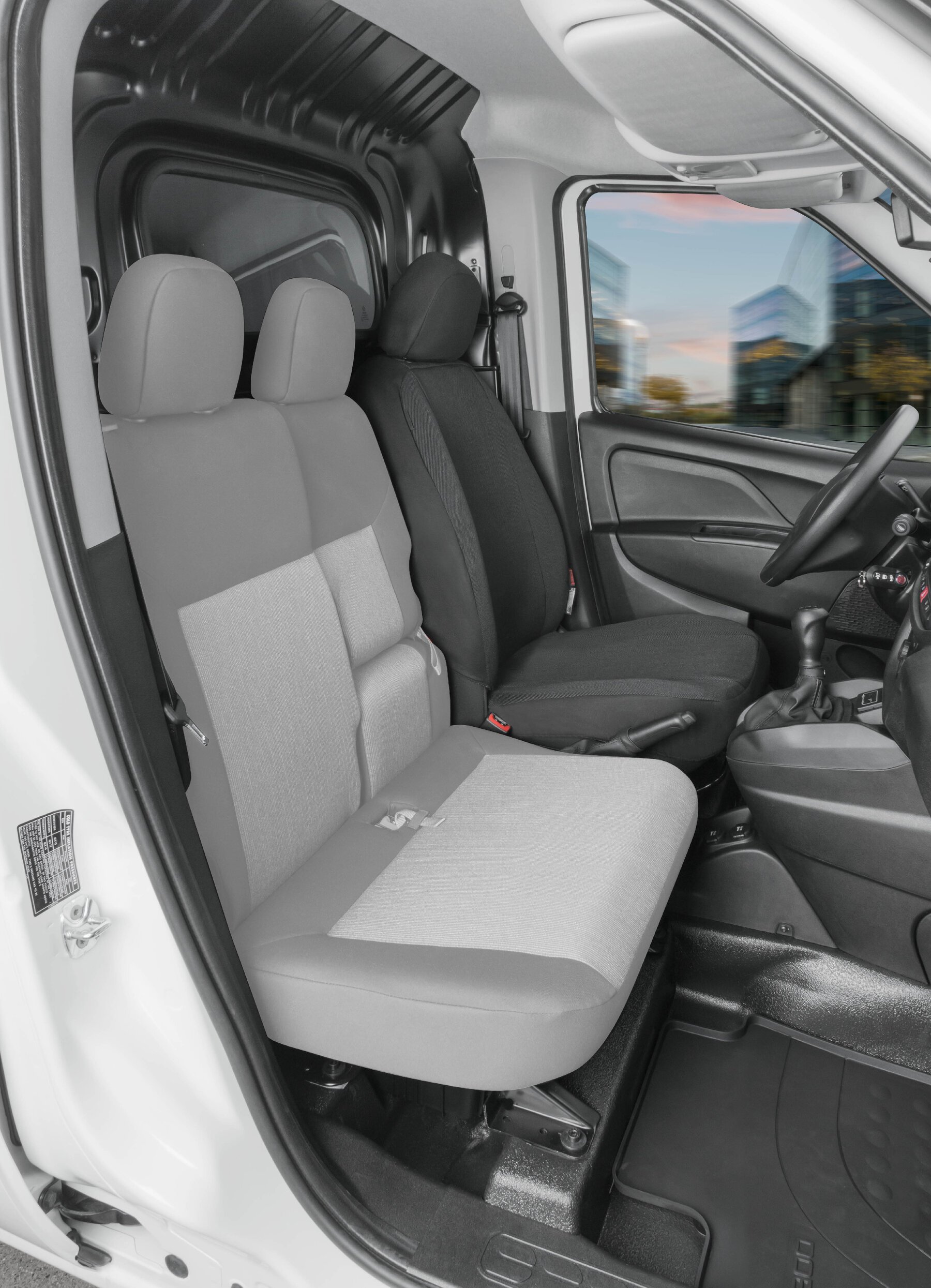 Passform Sitzbezug aus Stoff für Fiat Doblo II, Einzelsitzbezug Fahrer
