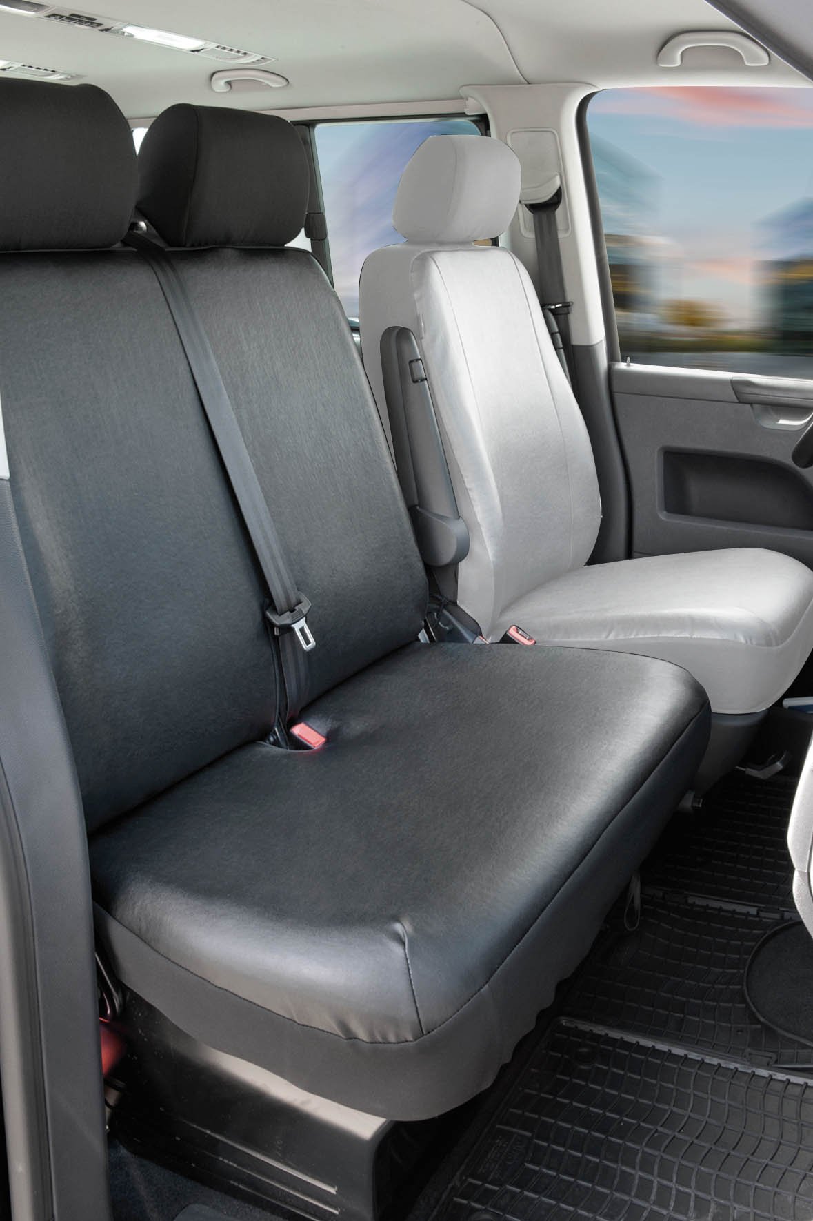 Transporter Coprisedili in similpelle per VW T5, doppia panca anteriore pieghevole