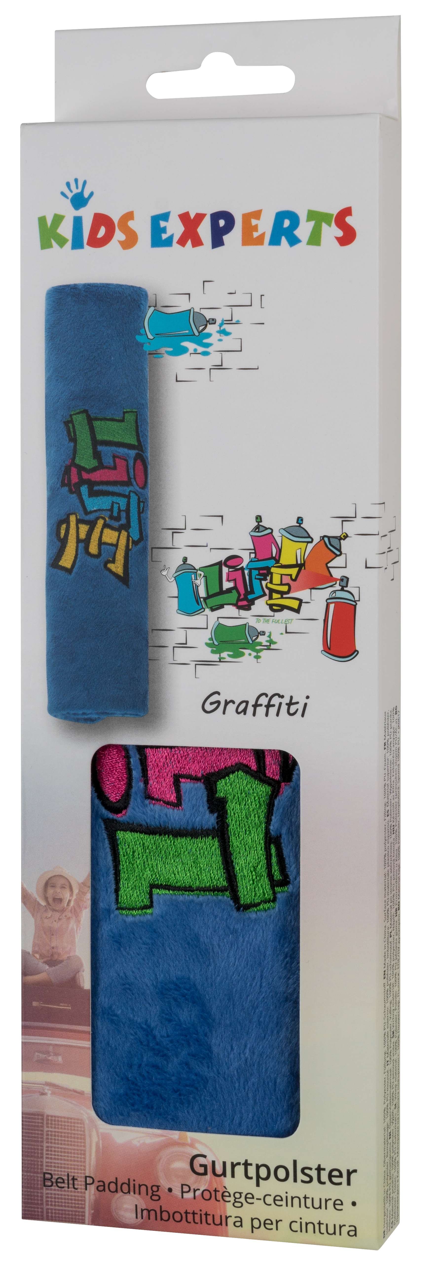 Gurtpolster Graffiti, Auto-Gurtschoner-Kinder blau