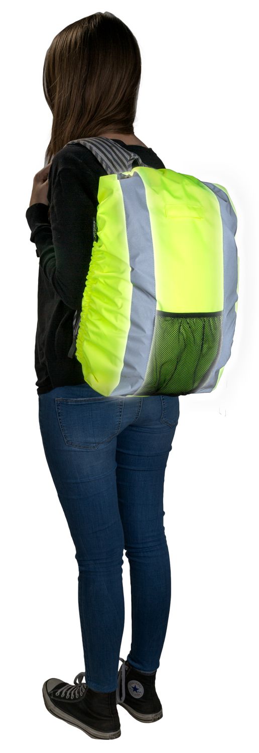 Reflective backpack cover yellow 30L