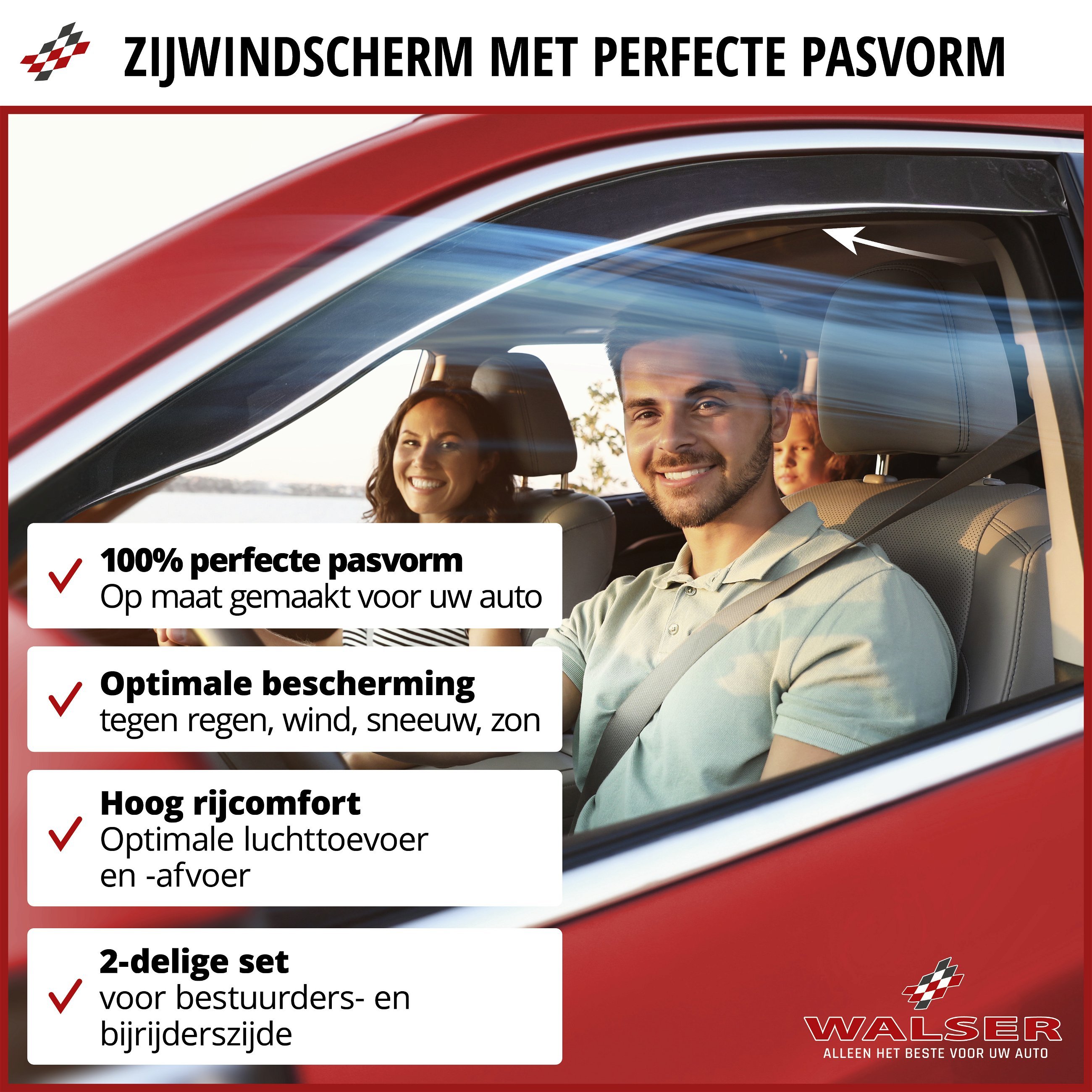 Zijwindschermen voor Audi A3 05/2003-12/2013