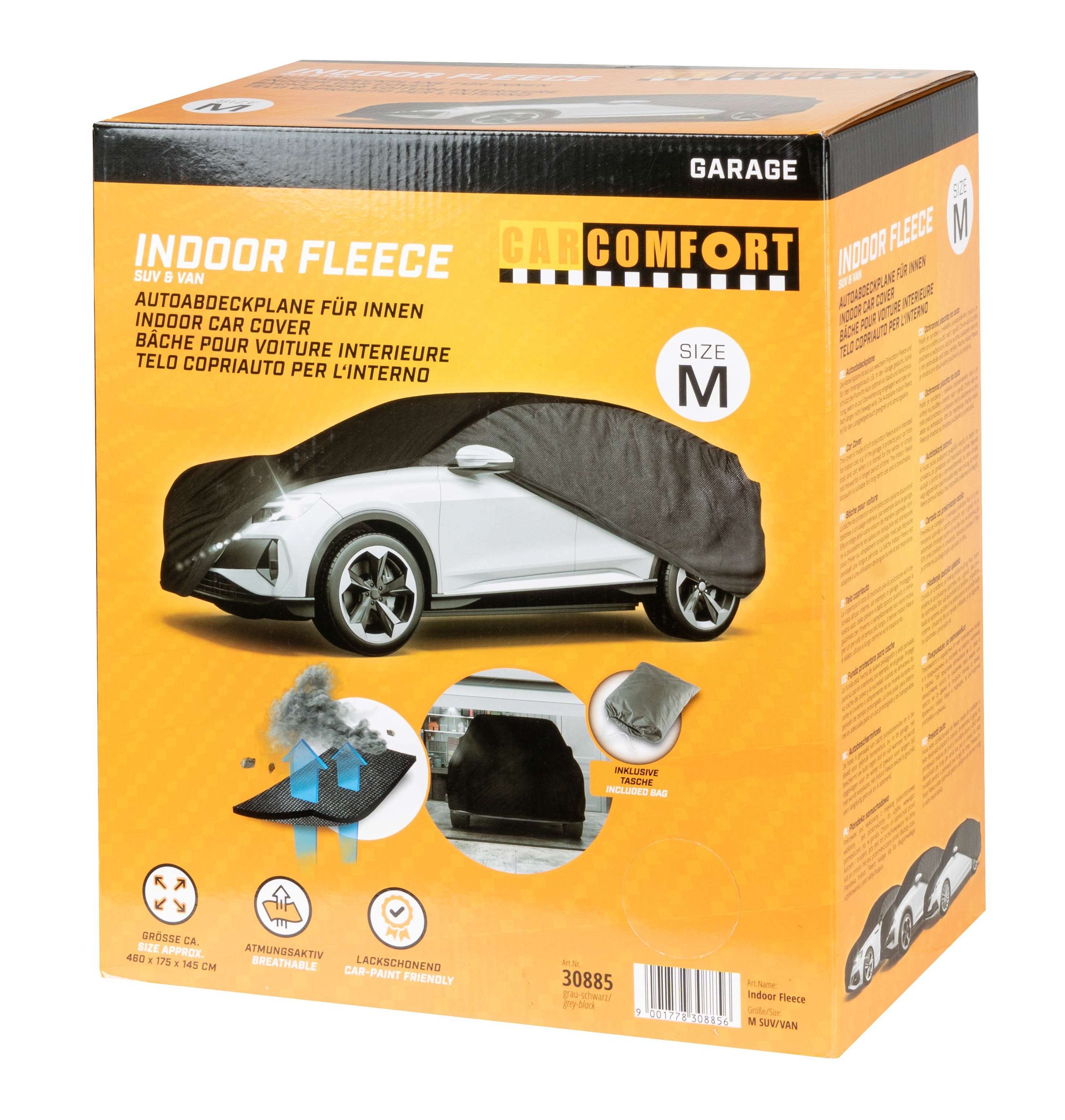 Car tarpaulin Indoor Fleece SUV size M grey/black