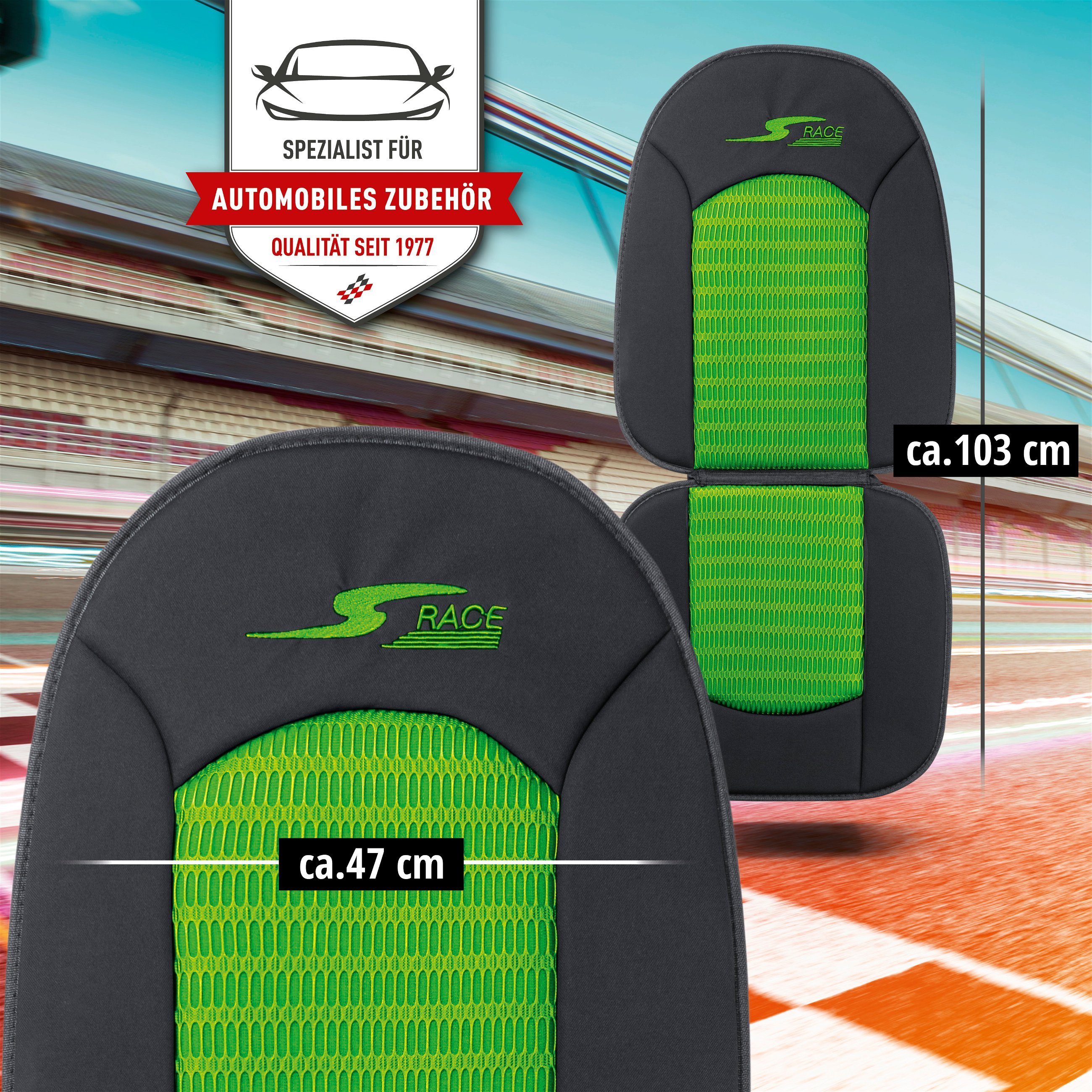 PKW Sitzauflage S-Race, Auto-Sitzaufleger grün