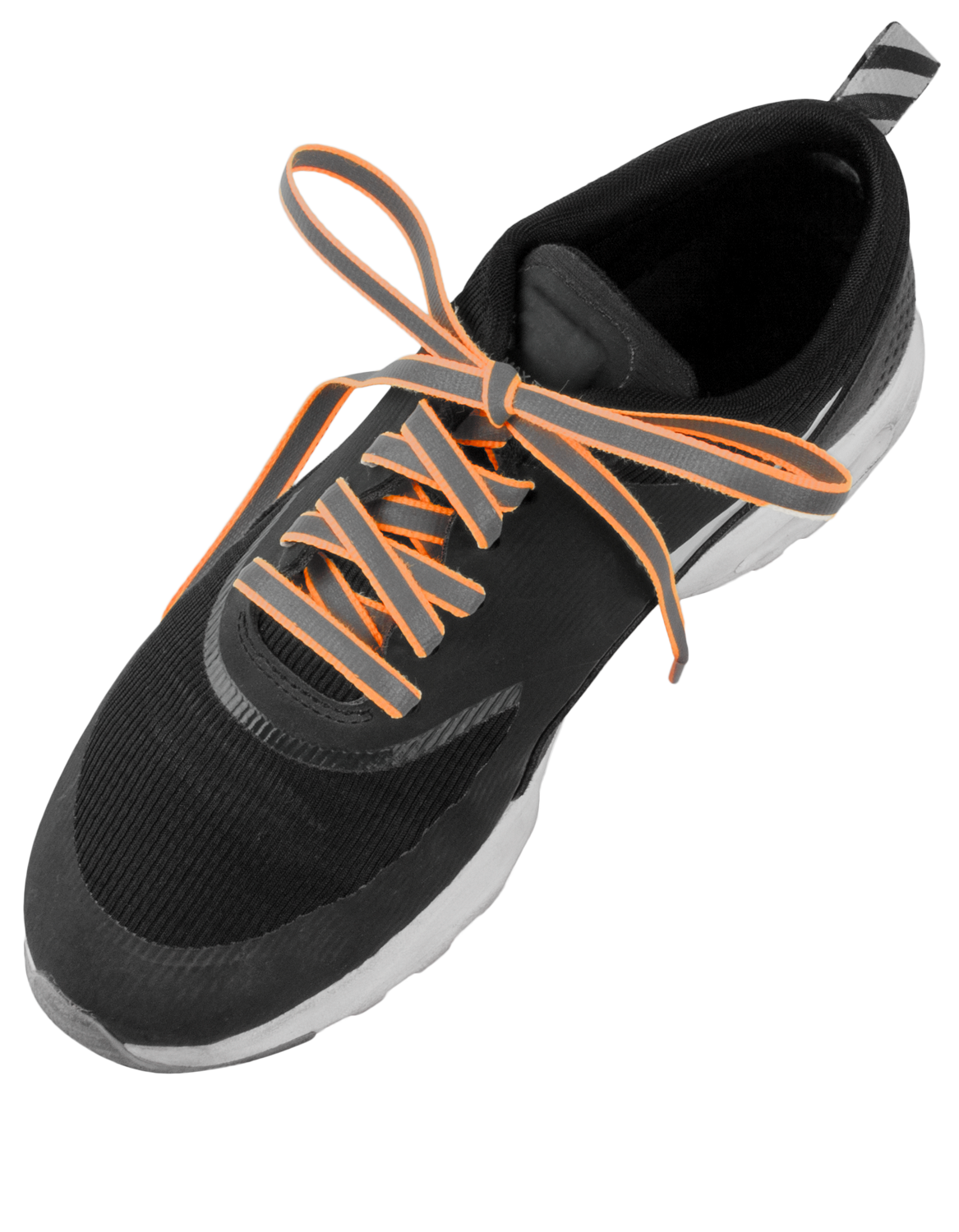 Schnürsenkel, Schuhsenkel mit reflektierenden Streifen orange