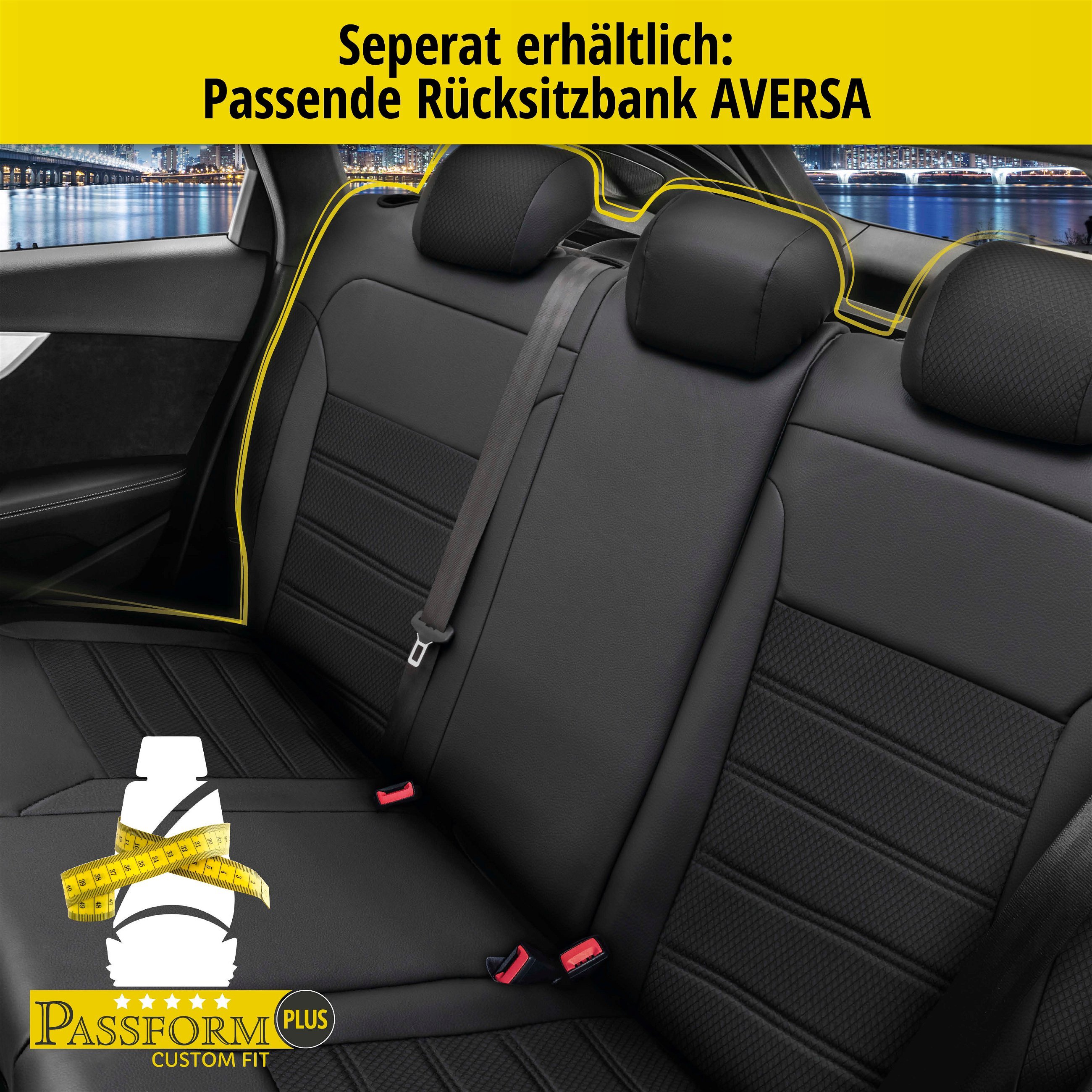 Passform Sitzbezug Aversa für Audi A1 Sportback (8XA, 8XF) 09/2011-10/2018, 2 Einzelsitzbezüge für Normalsitze