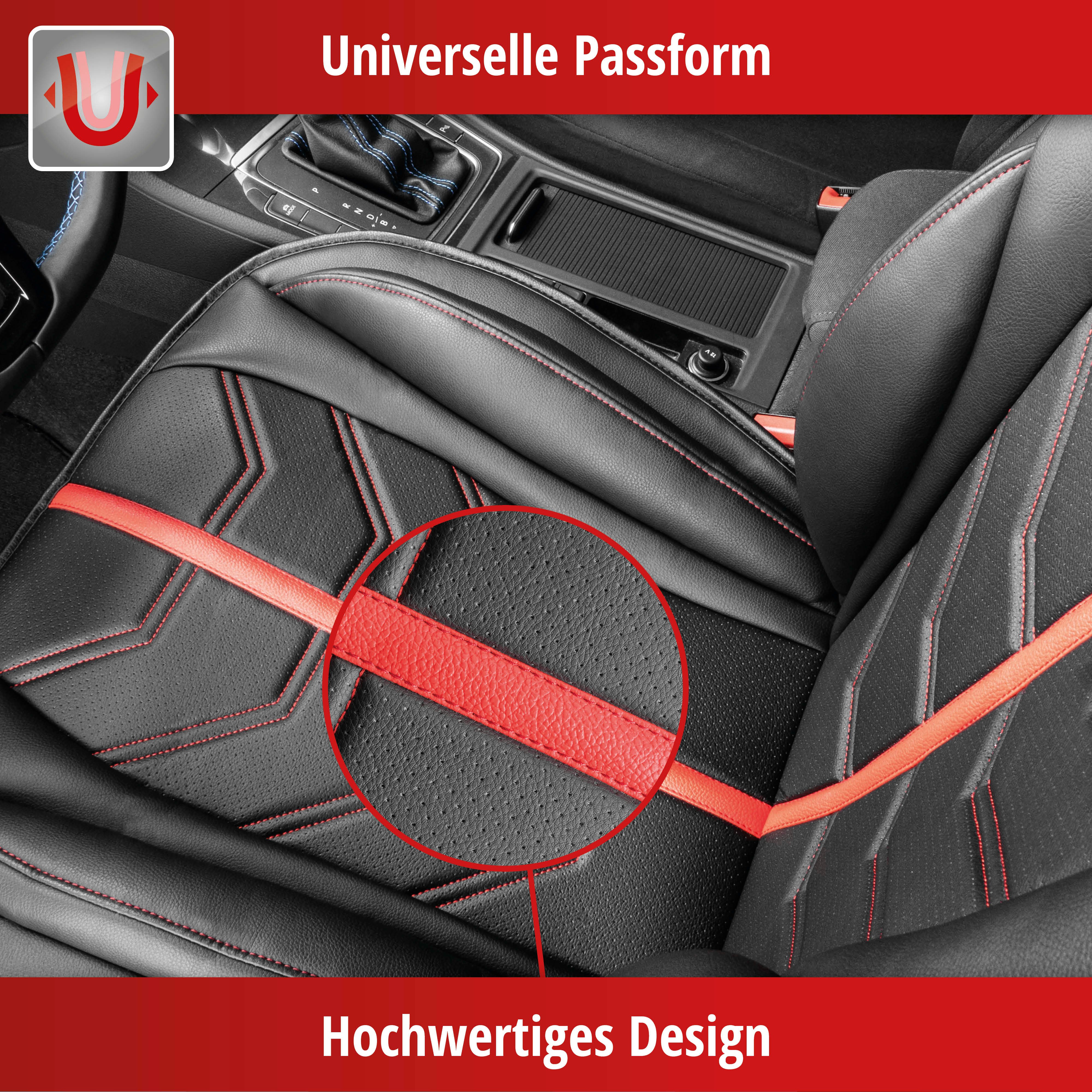 PKW-Sitzauflage Kimi, Auto-Sitzaufleger schwarz/rot