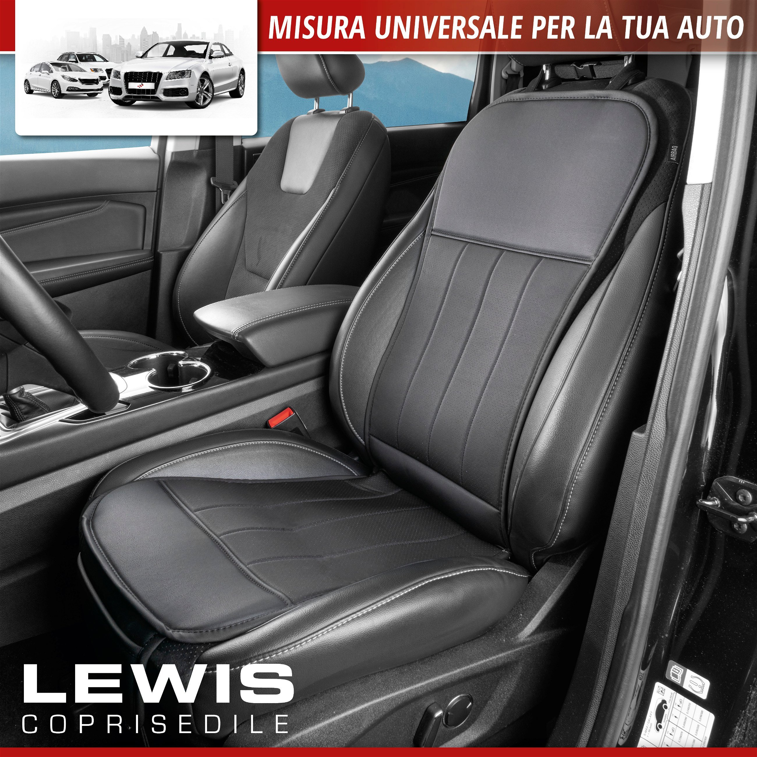Coprisedili per auto Lewis nero